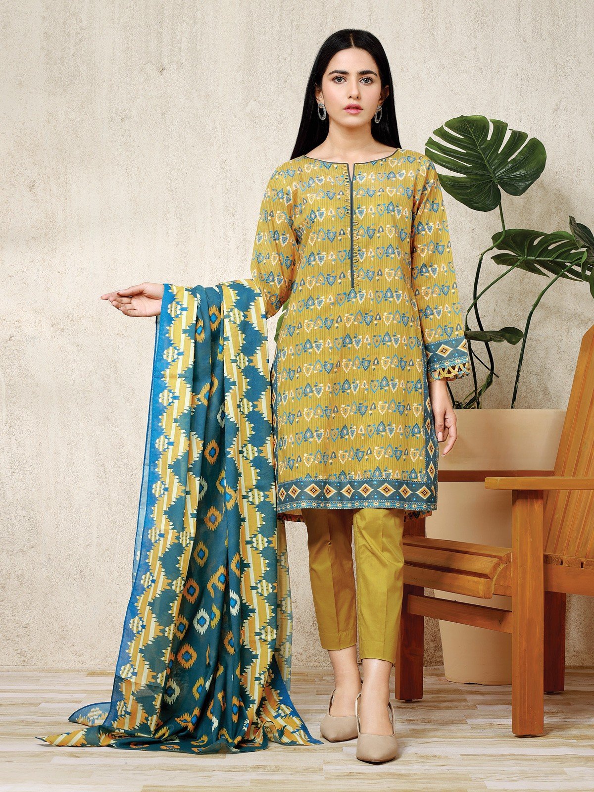 Printed Lawn Shirt - EWU22A1-23458S