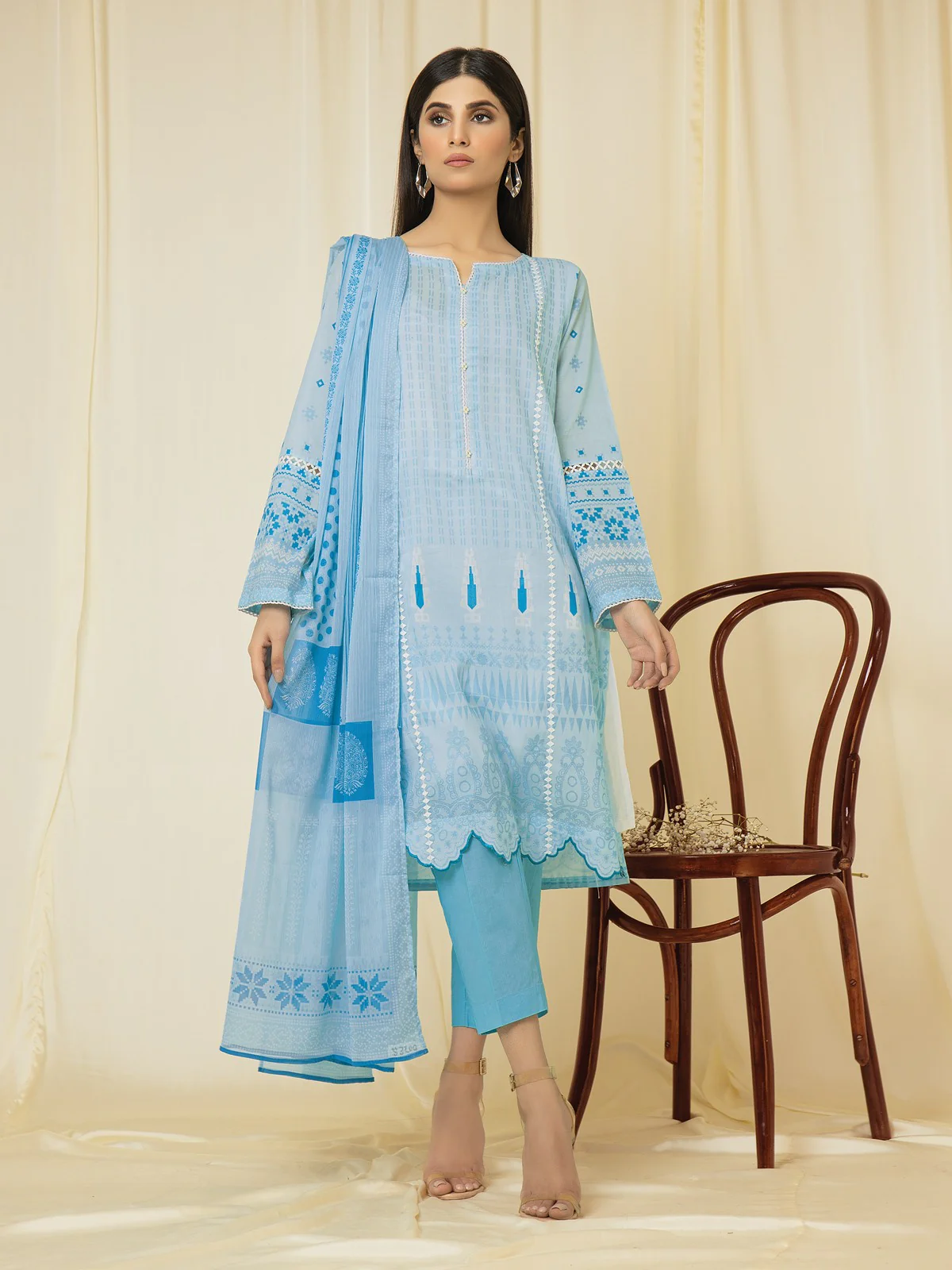 Printed Lawn Suit - EWU22A2-23500