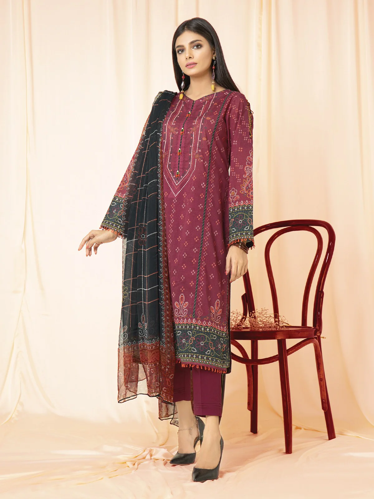 Printed Lawn Suit - EWU22A2-23501
