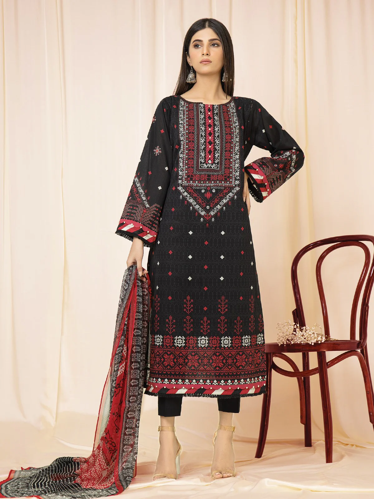 Printed Lawn Suit - EWU22A2-23510