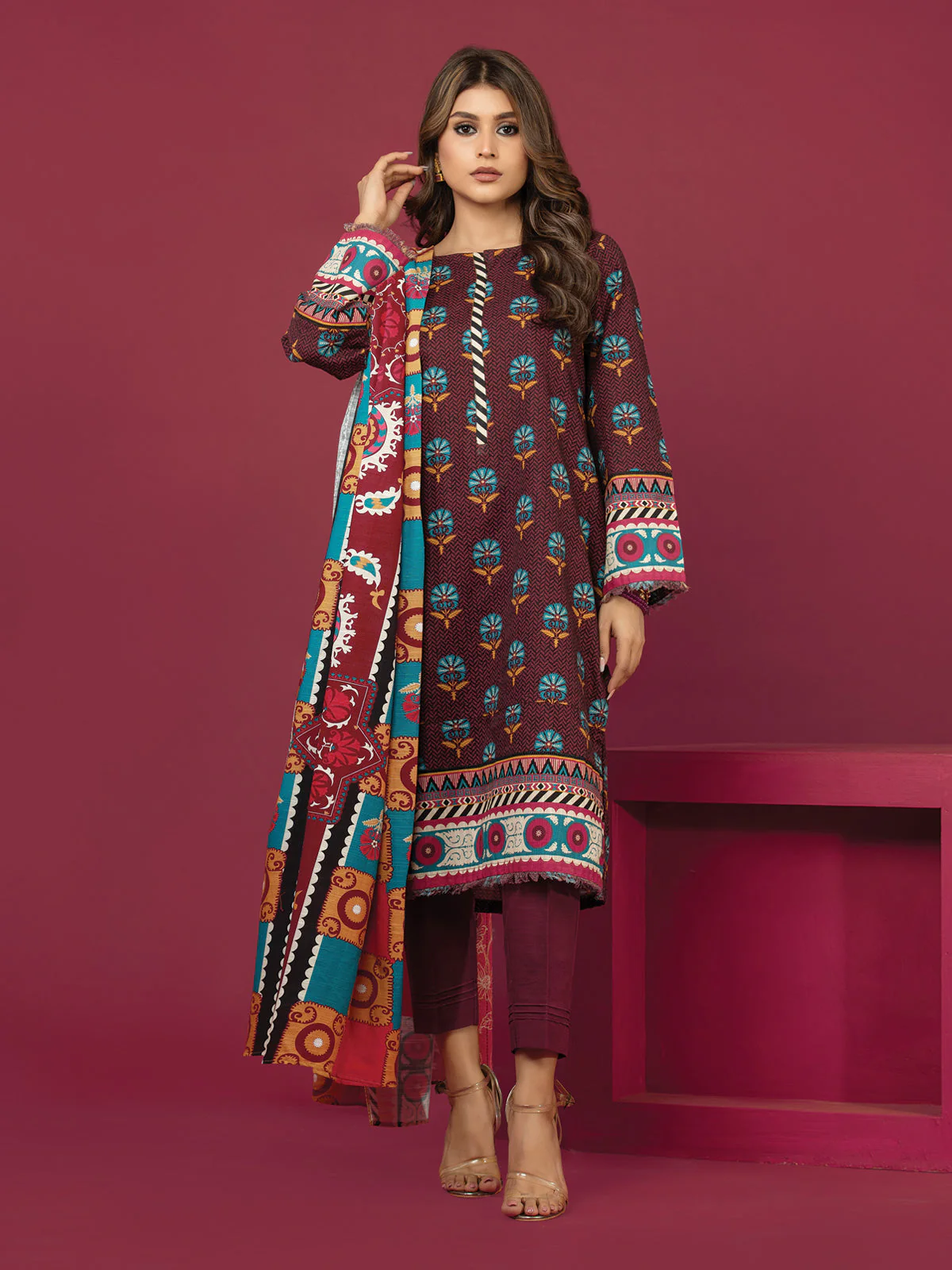 Printed Khaddar Shirt Trouser - EWU22A3-24467ST