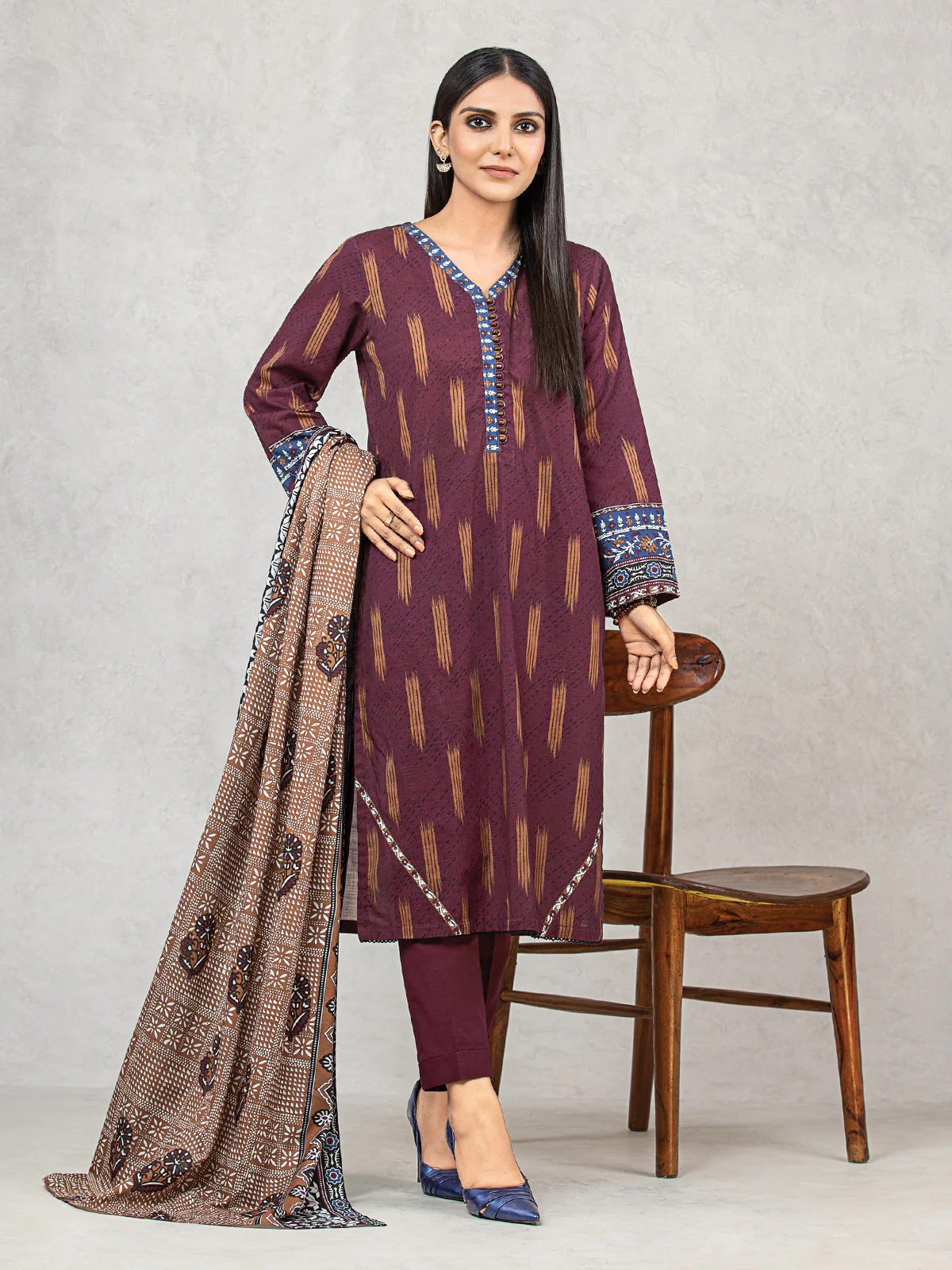 Printed Khaddar Suit - EWU22A3-24506