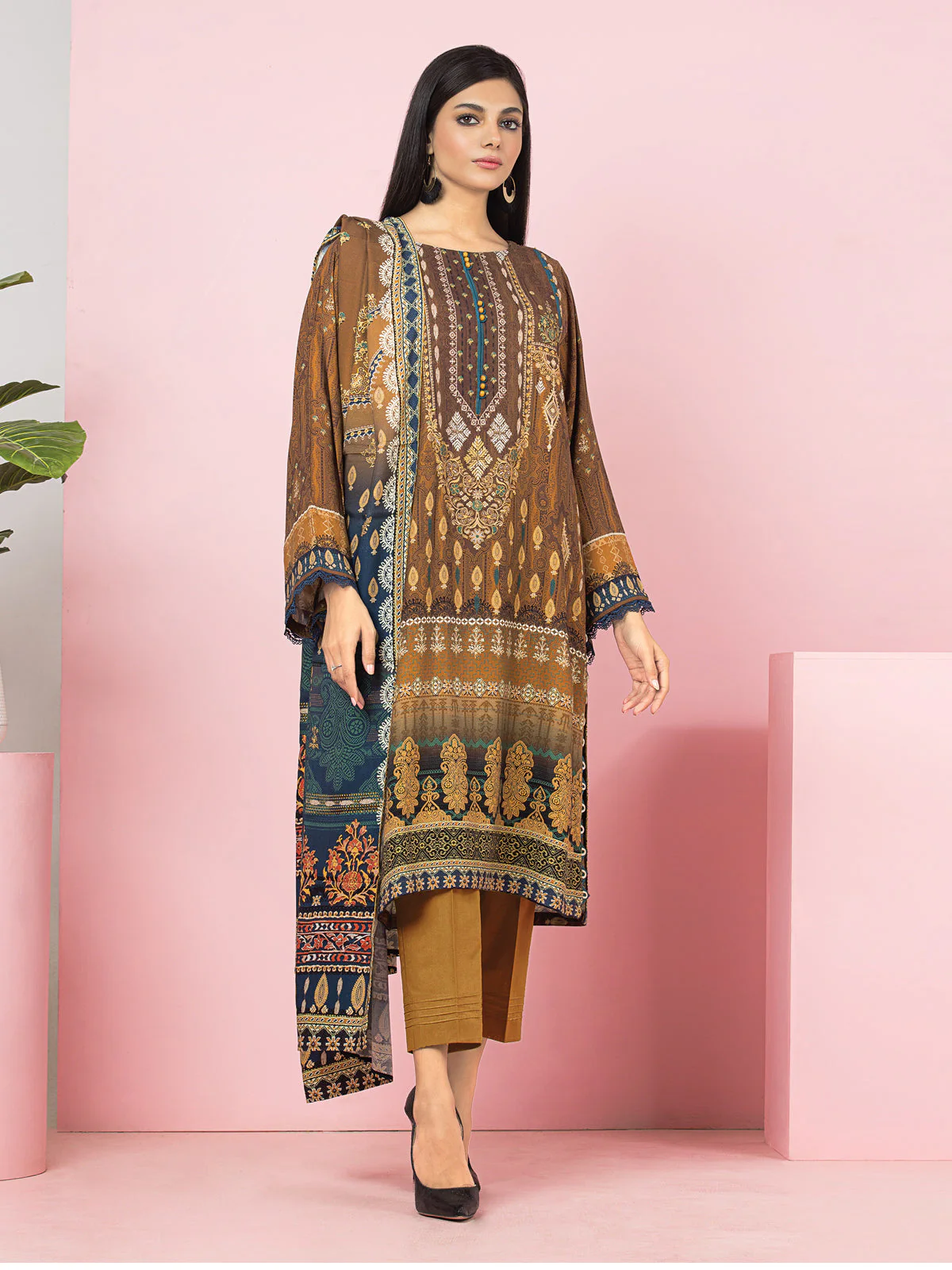 Printed Viscose Suit - EWU22A4-24001XXL