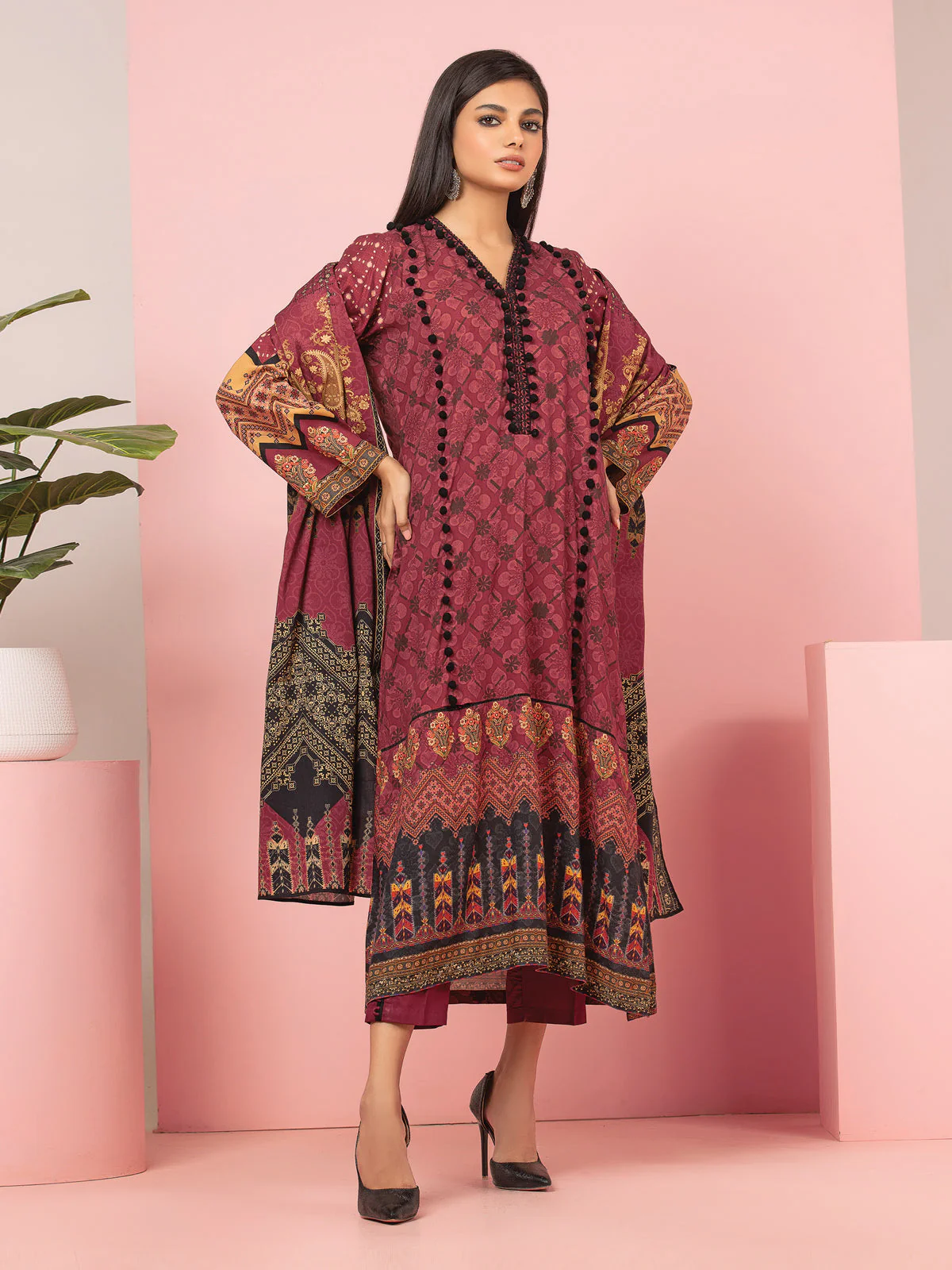Printed Viscose Suit - EWU22A4-24016XXL