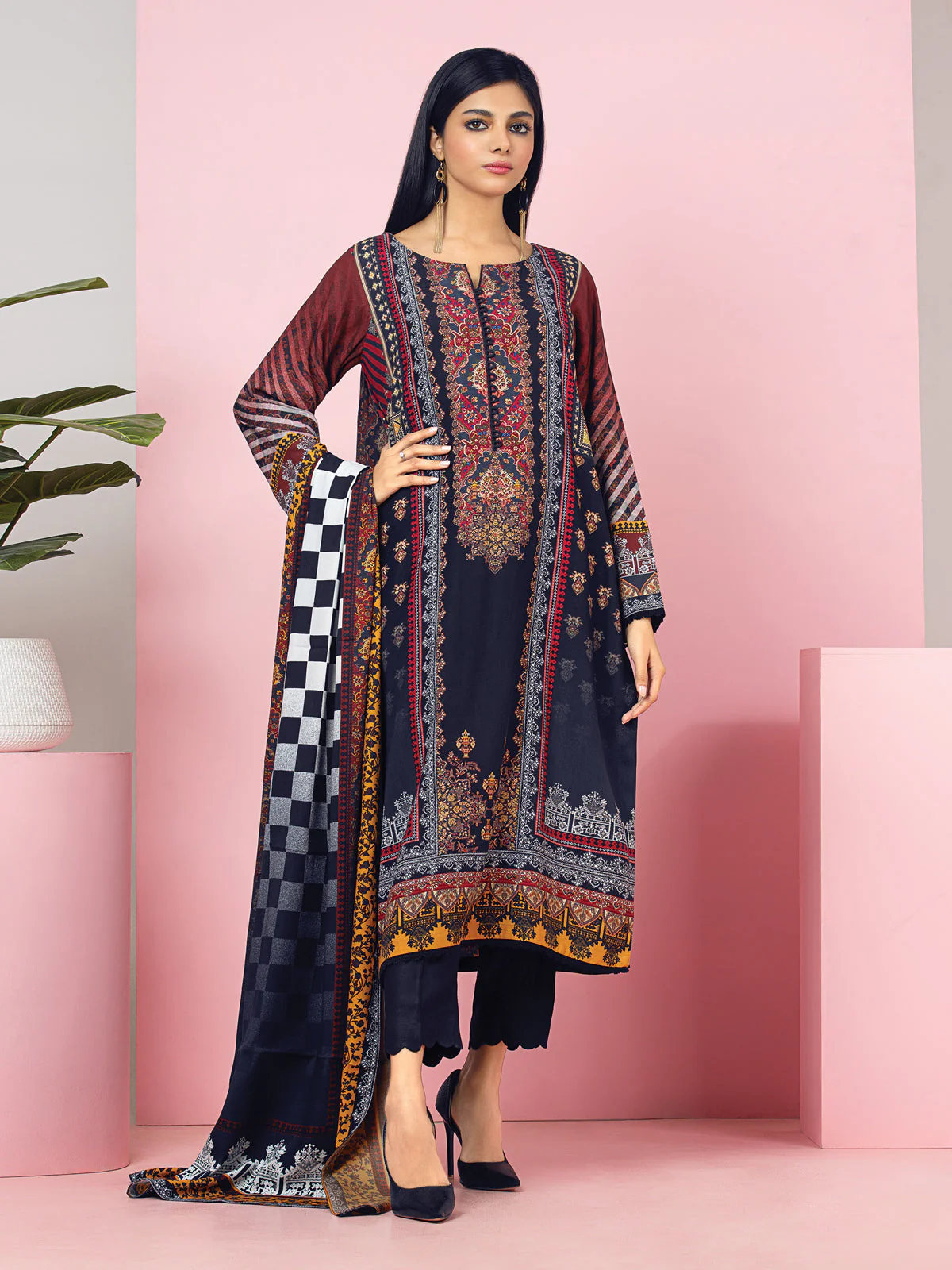 Printed Viscose Suit - EWU22A4-24019XXL