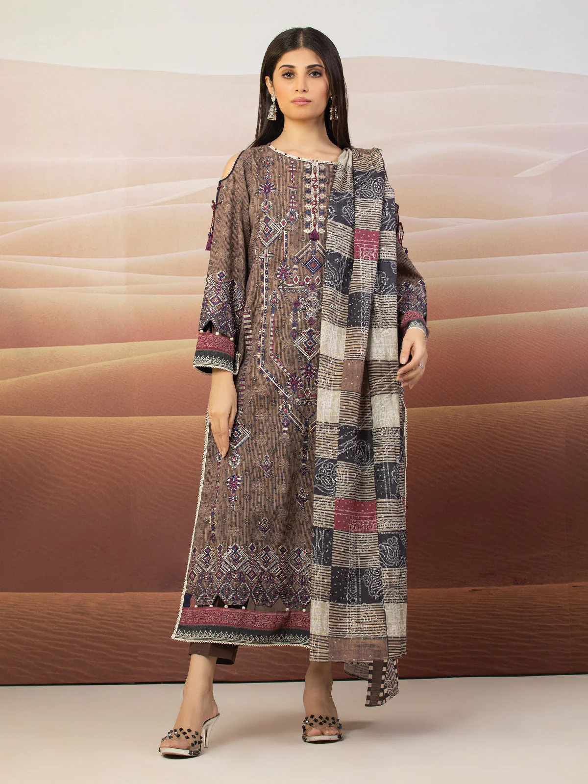 Embroidered Crepe Shirt - EWU22V10-25017S