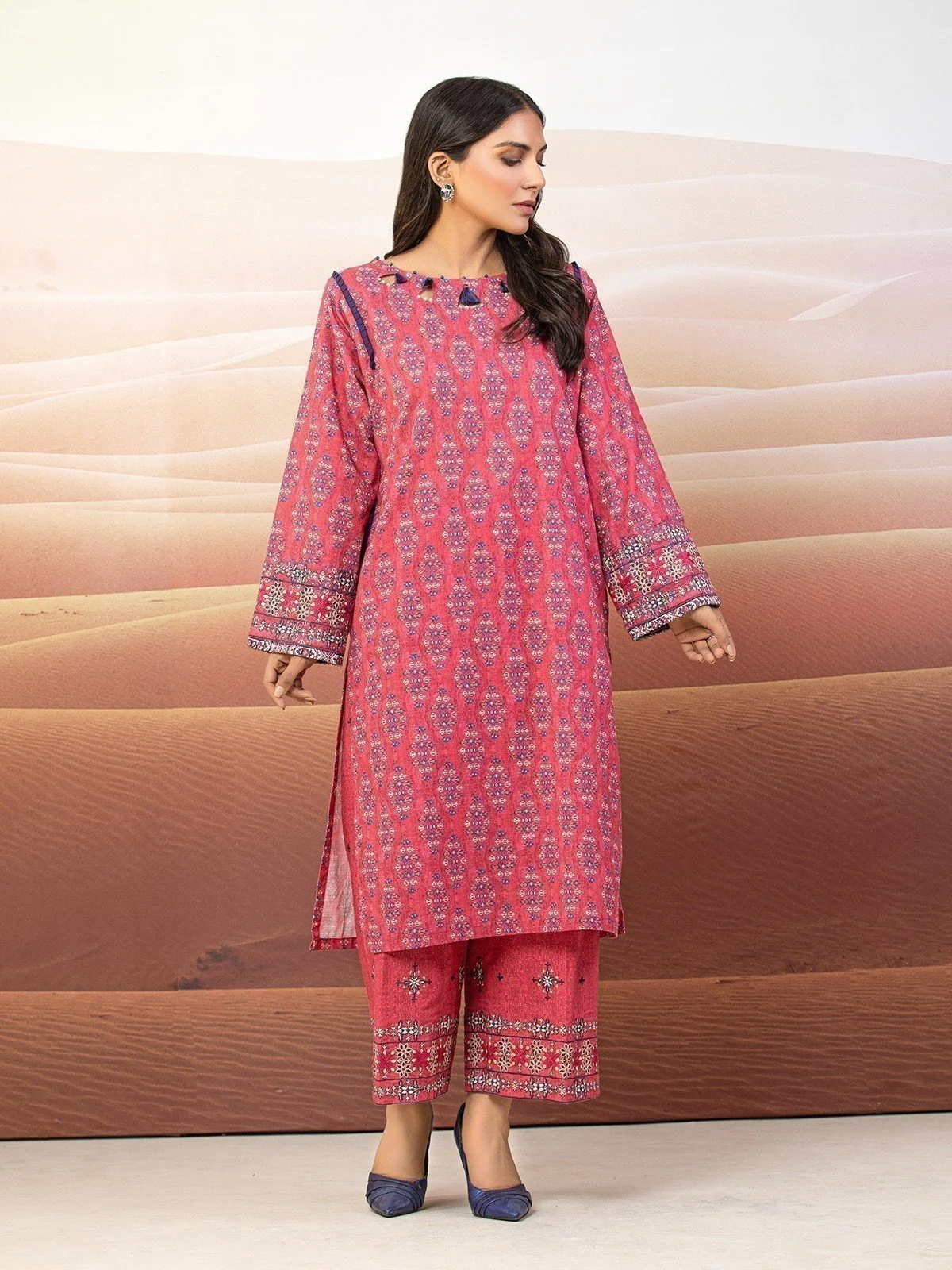 Embroidered Khaddar Shirt Trouser - EWU22V11-25031