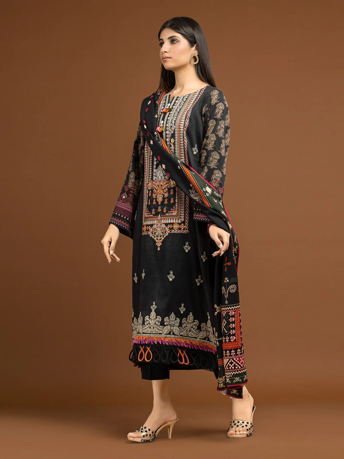 Embroidered Viscose Suit - EWU22V13-24035XXL - Image 6