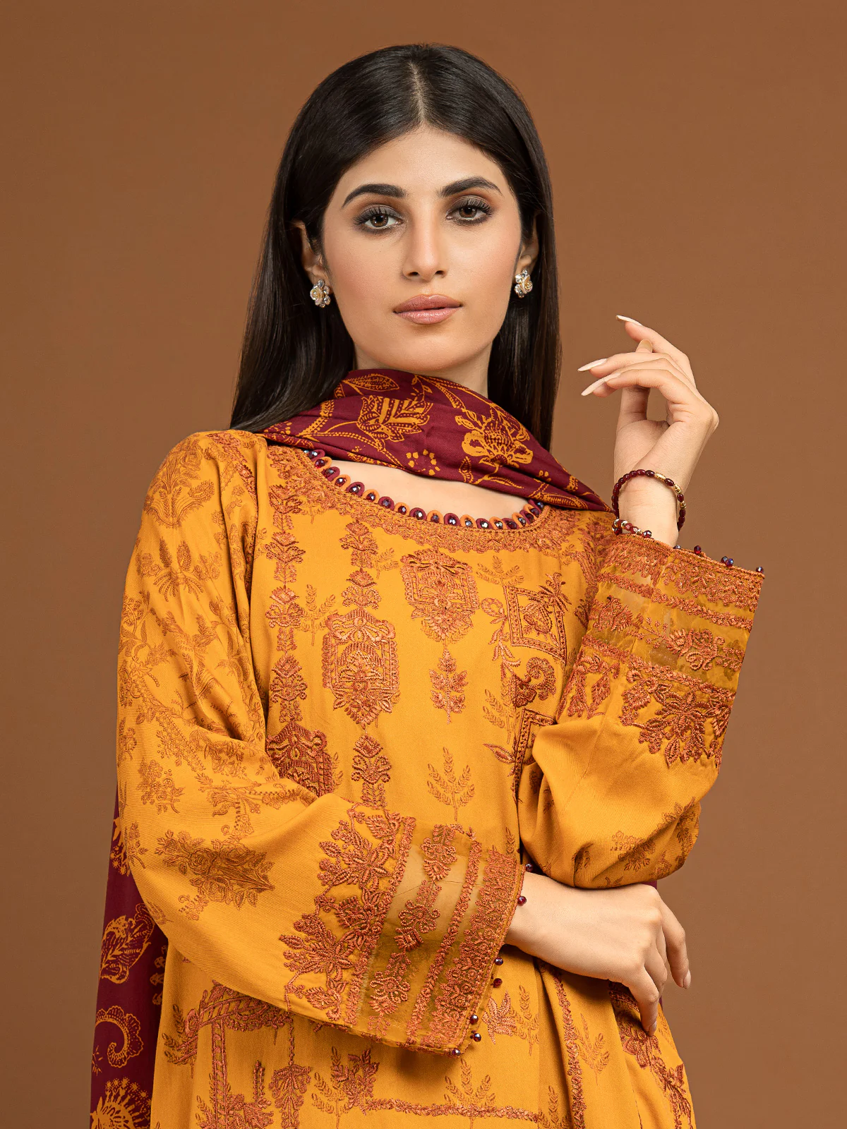Embroidered Viscose Suit - EWU22V13-24037XXL - Image 2