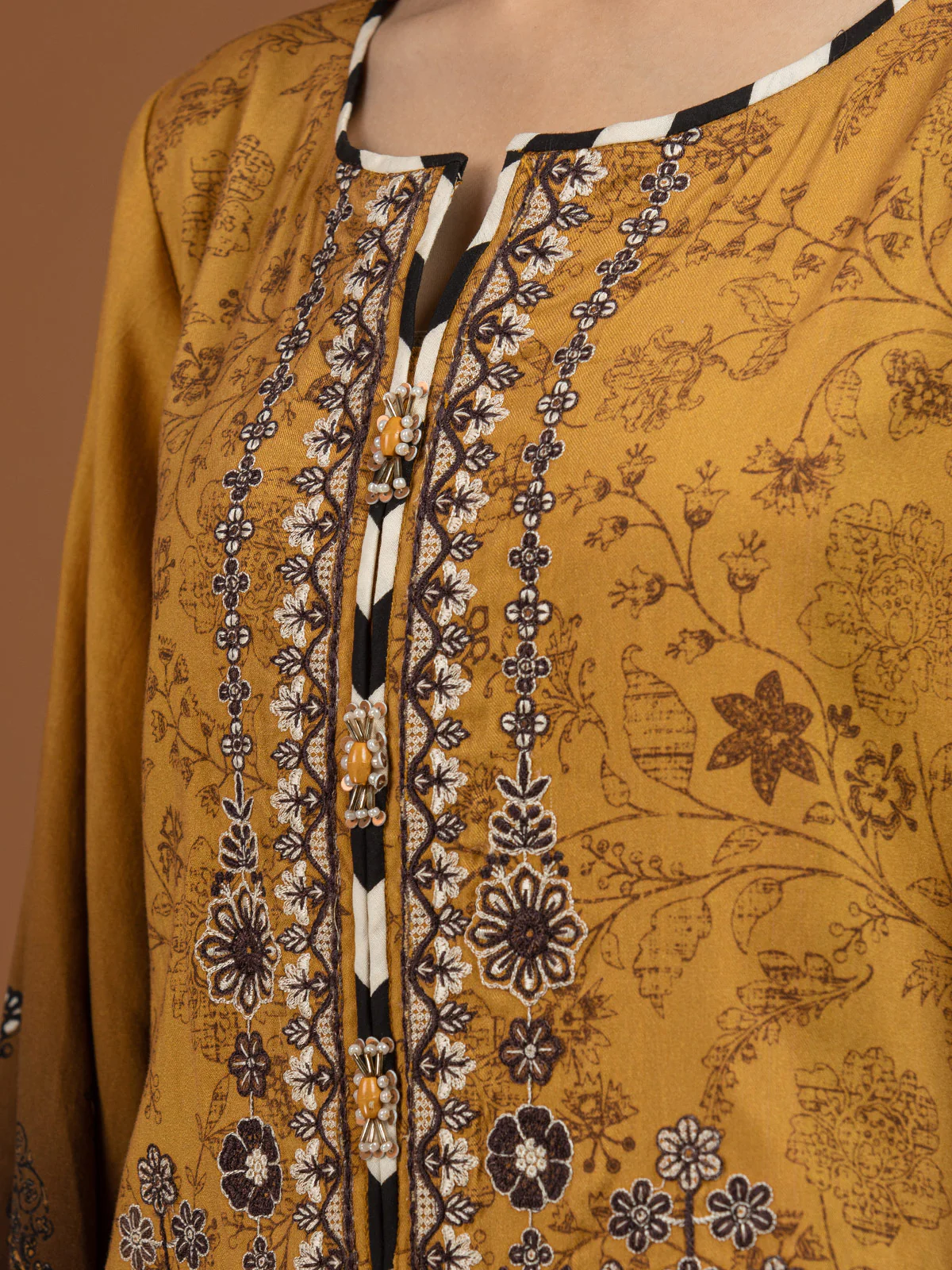 Embroidered Viscose Suit - EWU22V13-24044XXL - Image 2