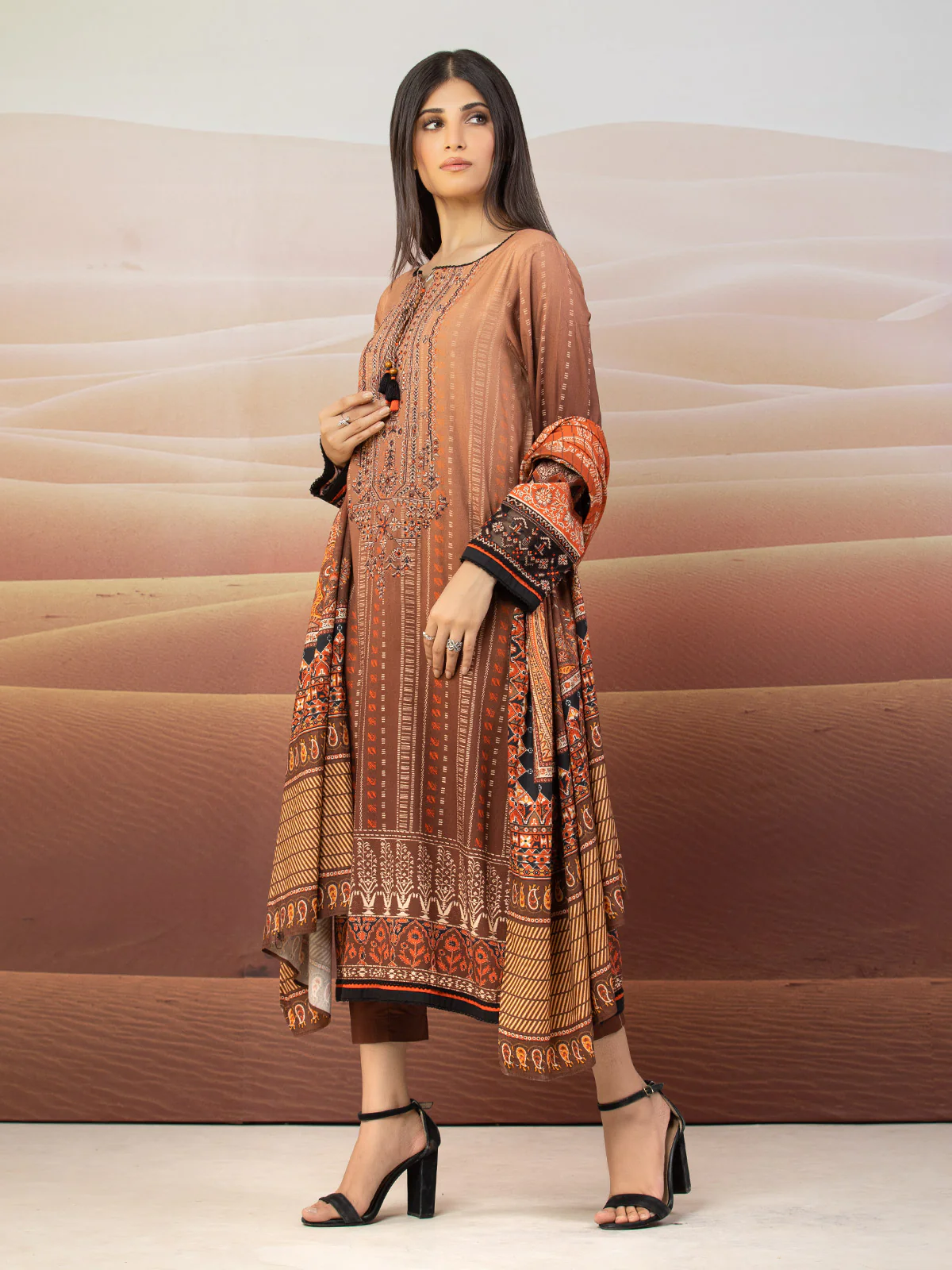 Embroidered Viscose Suit - EWU22V13-24046 - Image 5