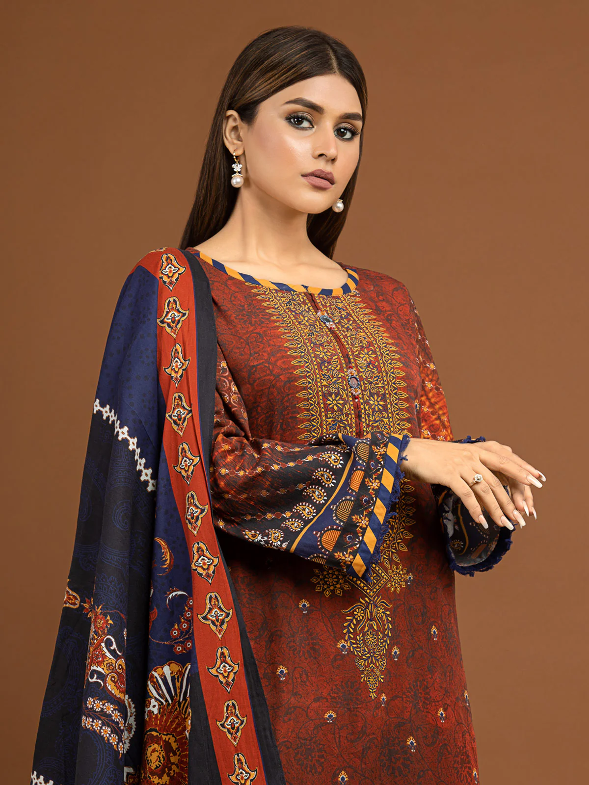Embroidered Viscose Suit - EWU22V13-24050 - Image 2