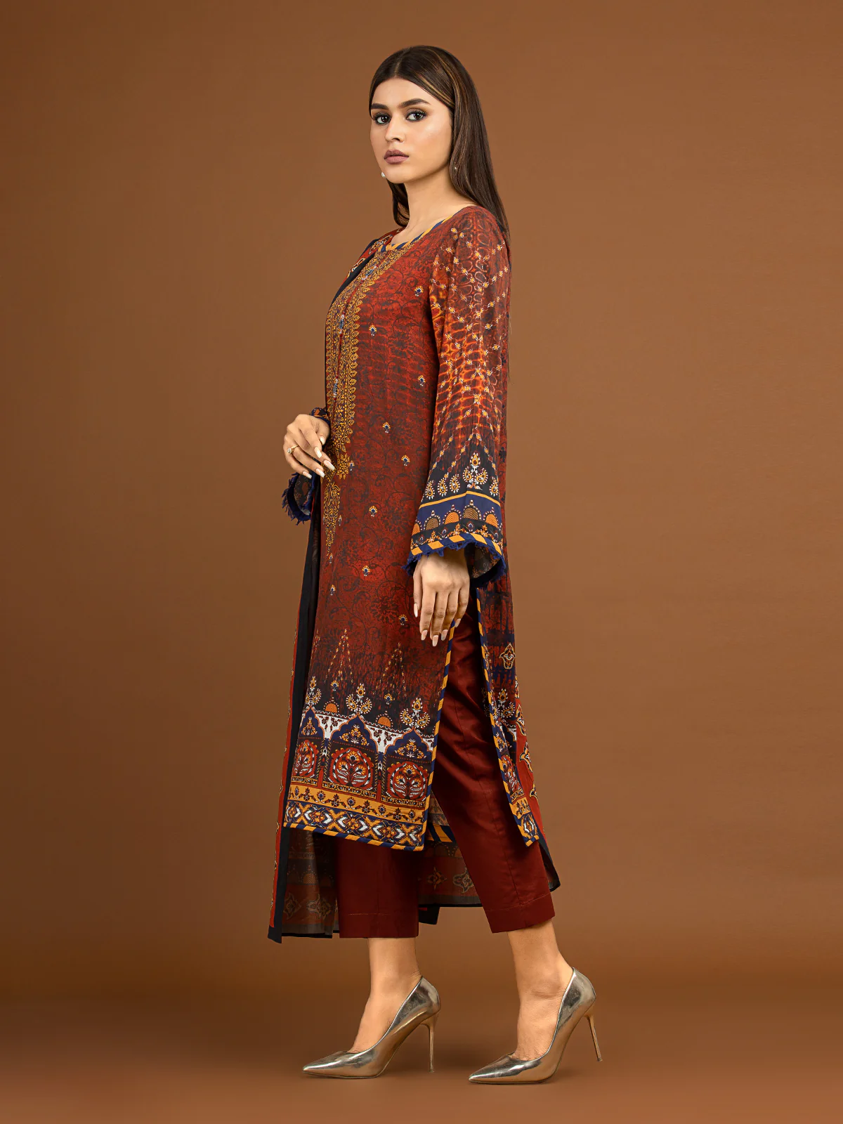 Embroidered Viscose Suit - EWU22V13-24050 - Image 5