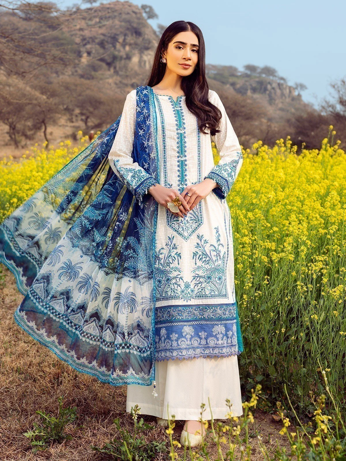 Embroidered Cambric Suit - EWU22V2-21129