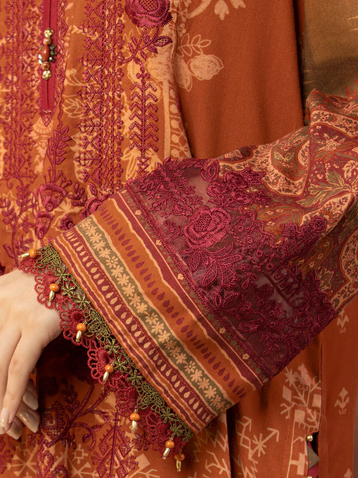 Embroidered Cotail Suit - EWU22V8-25003 - Image 4