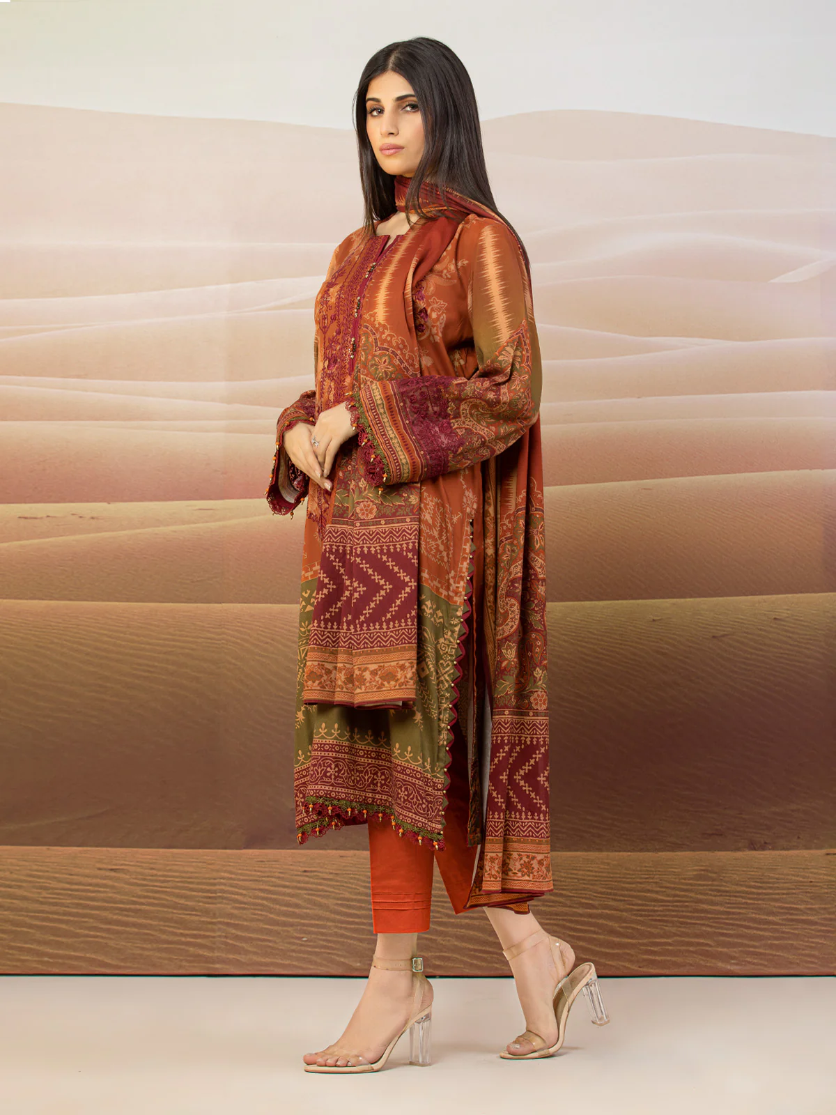 Embroidered Cotail Suit - EWU22V8-25003 - Image 5