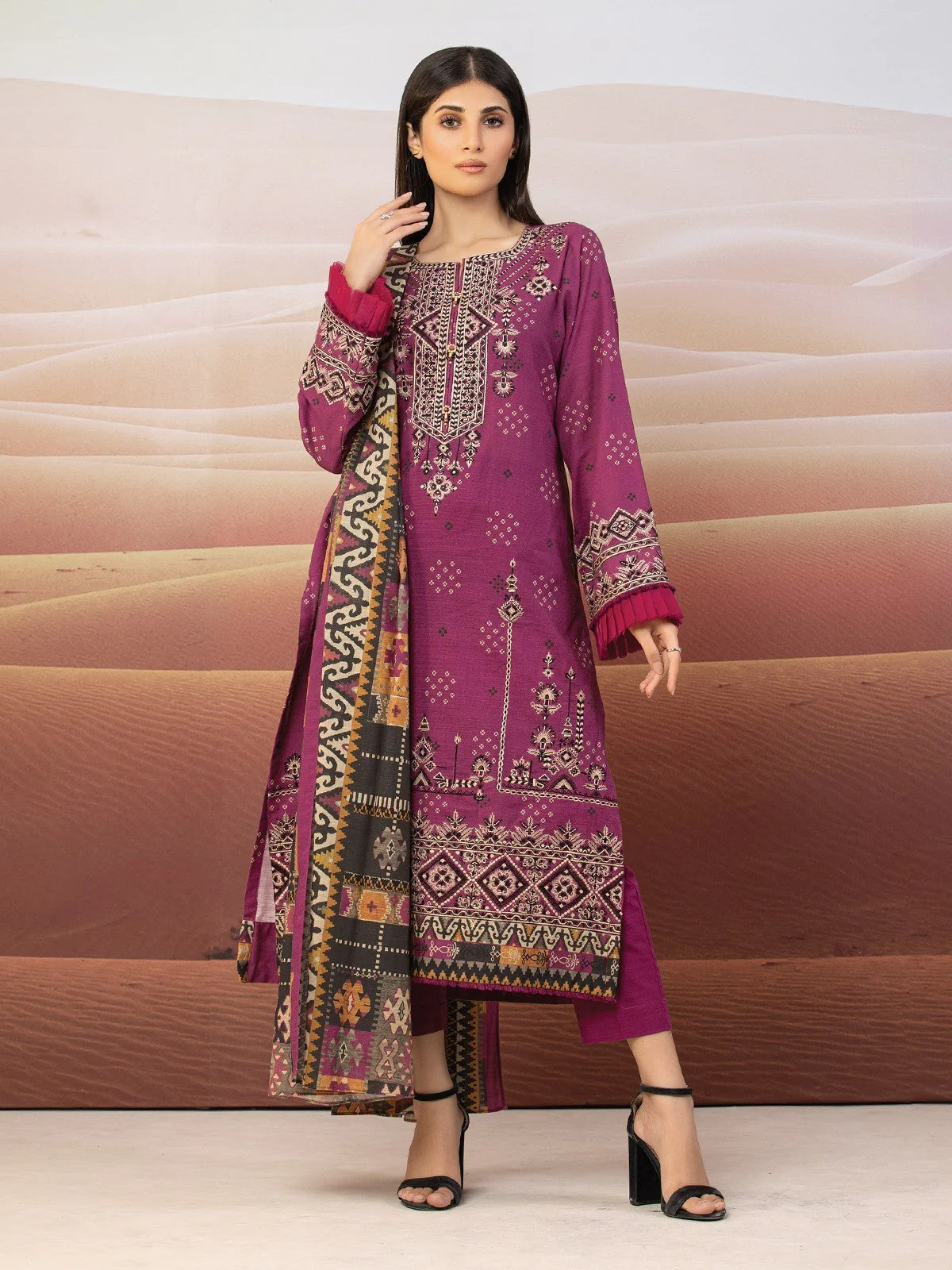 Embroidered Cotail Shirt Trouser - EWU22V8-25004ST