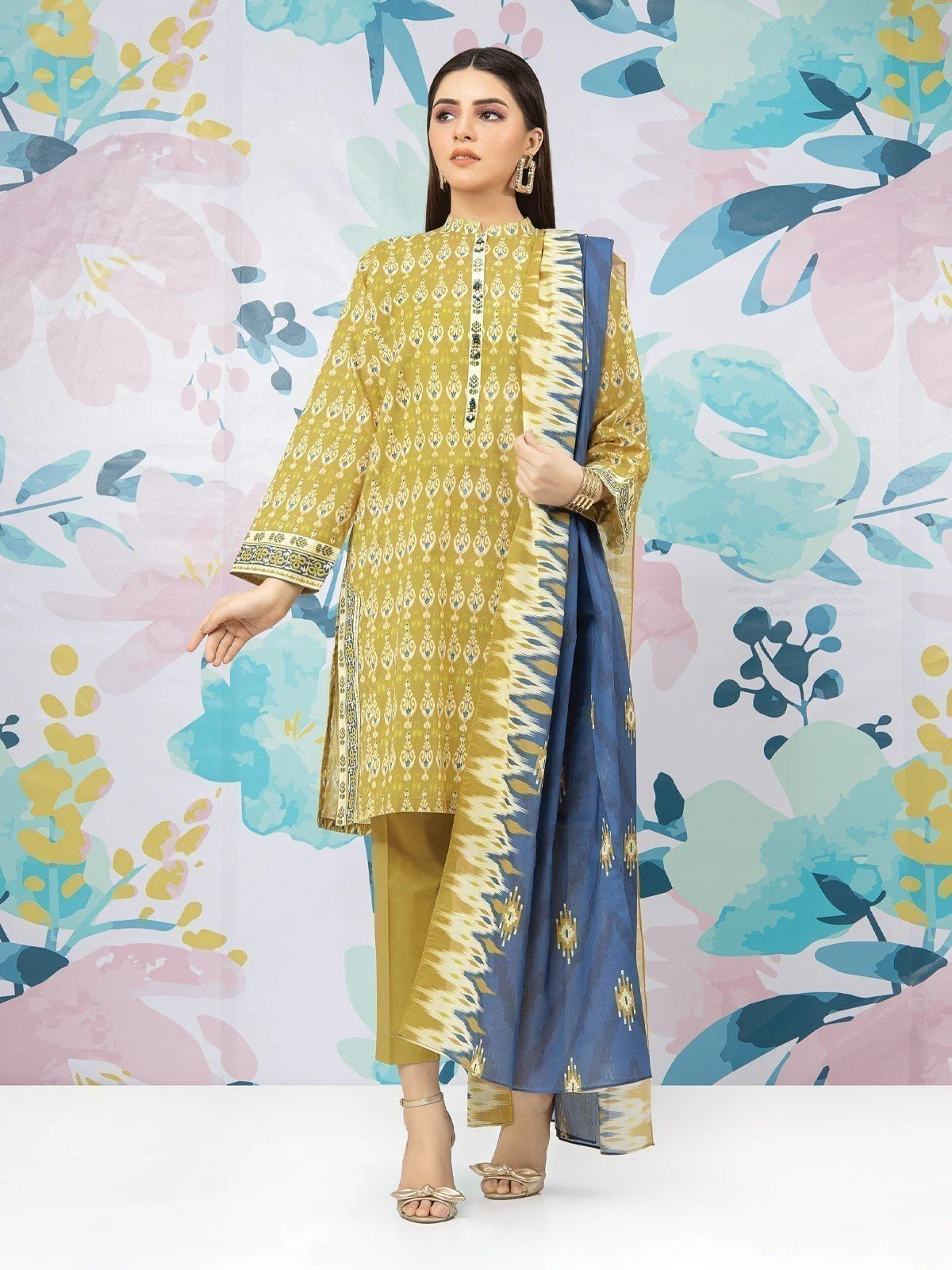 Printed Lawn Suit - EWU23A1-26005