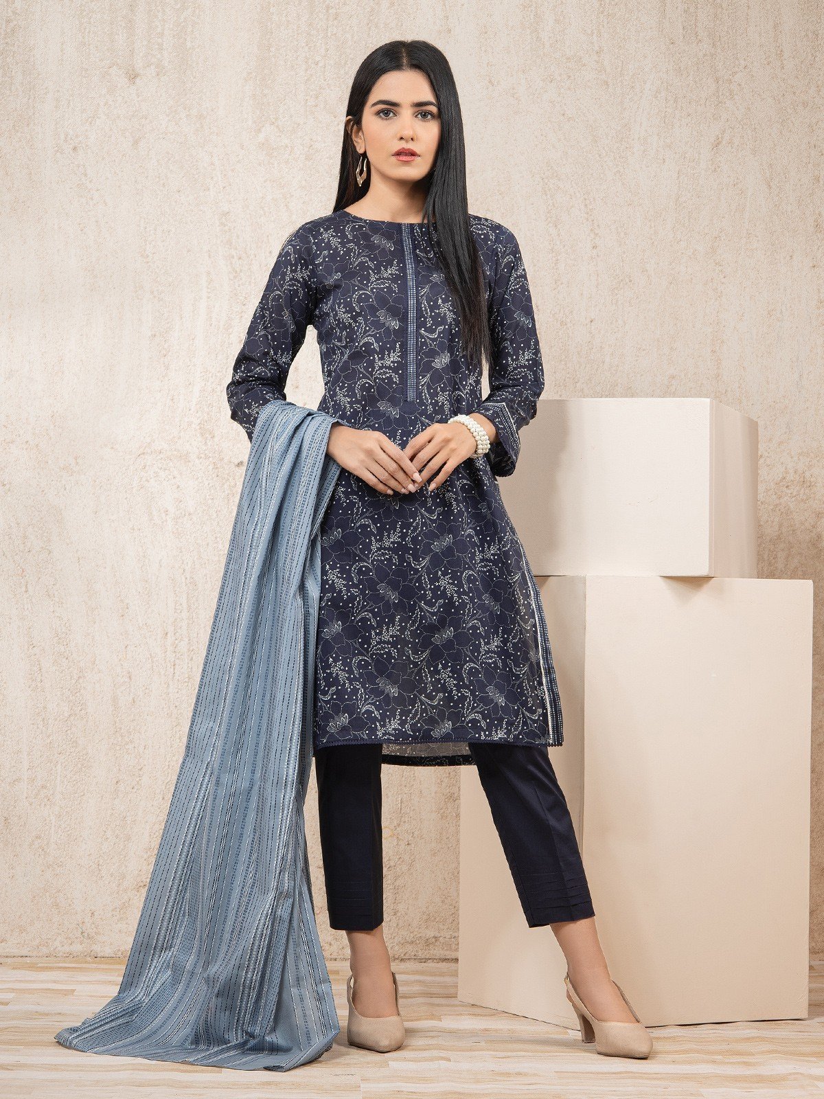 Printed Lawn Suit - EWU23A1-26022