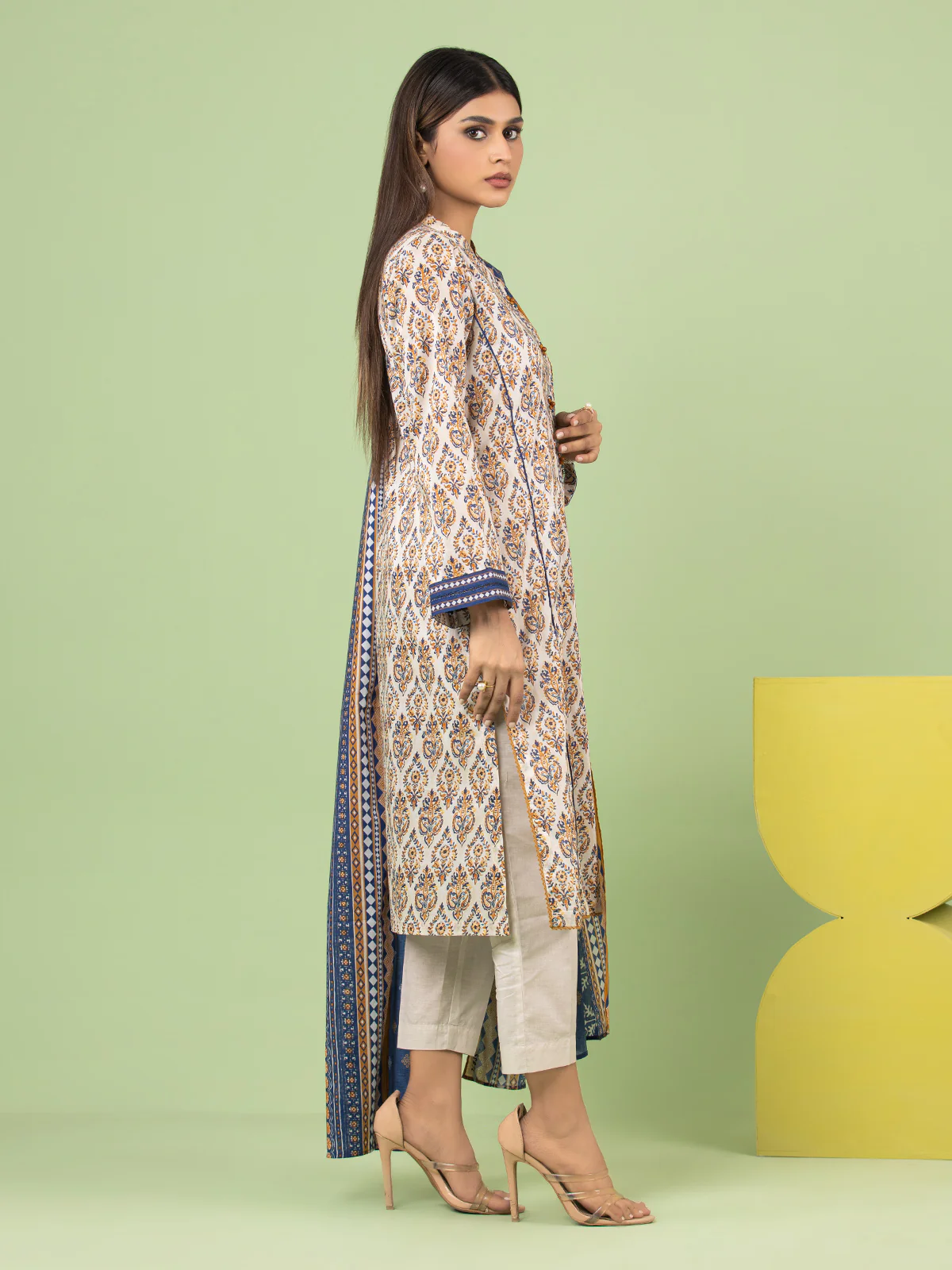 Printed Lawn Suit - EWU23A1-26035 - Image 7