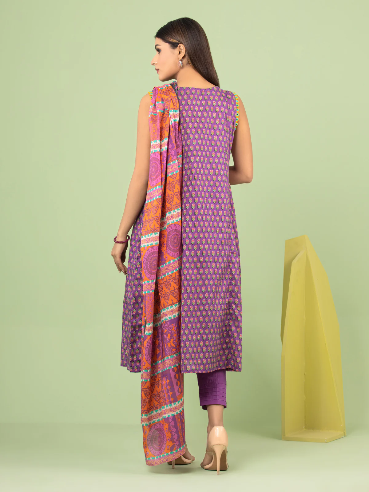 Printed Lawn Suit - EWU23A1-26037 - Image 3