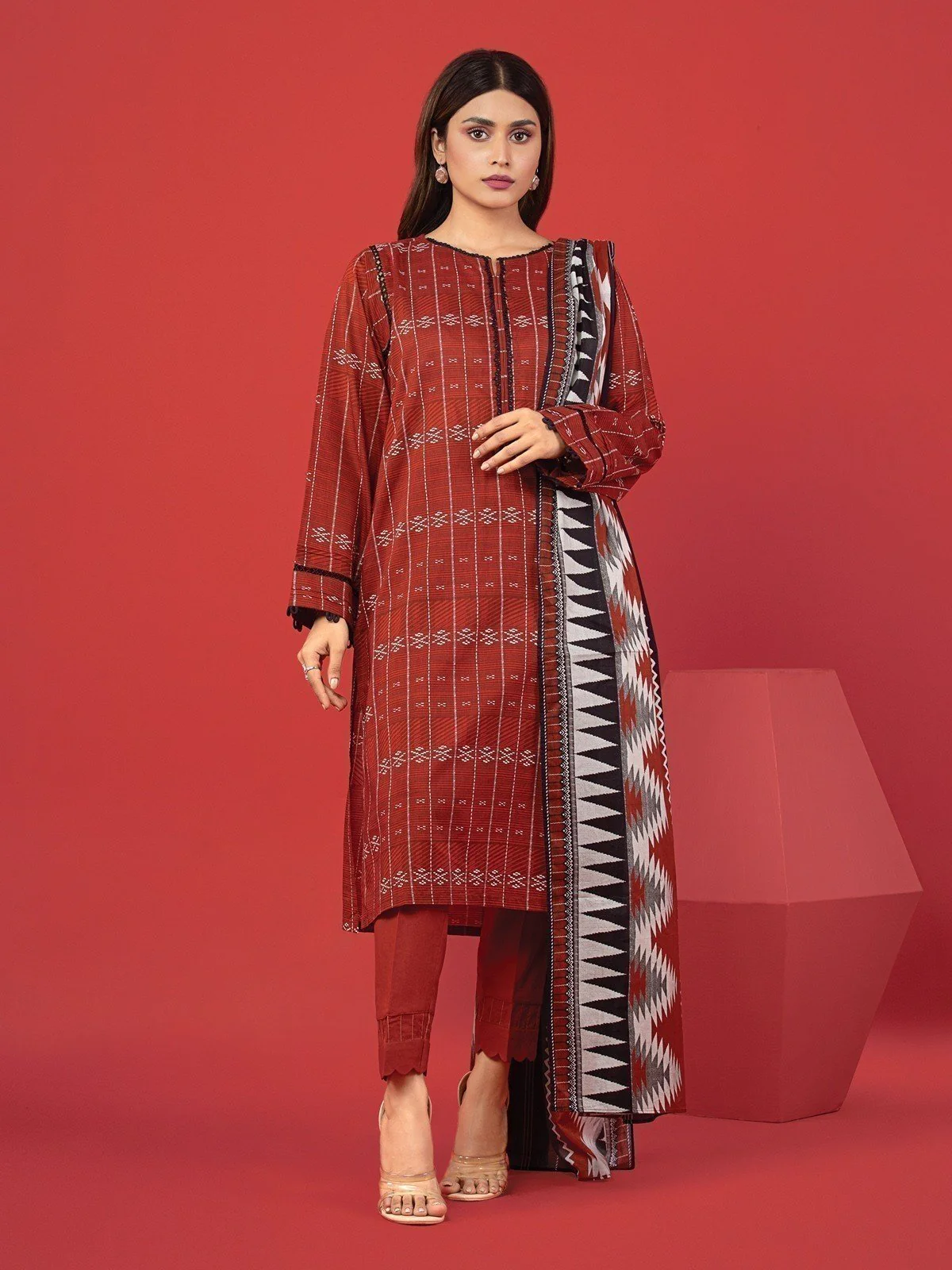 Printed Lawn Suit - EWU23A1-26062