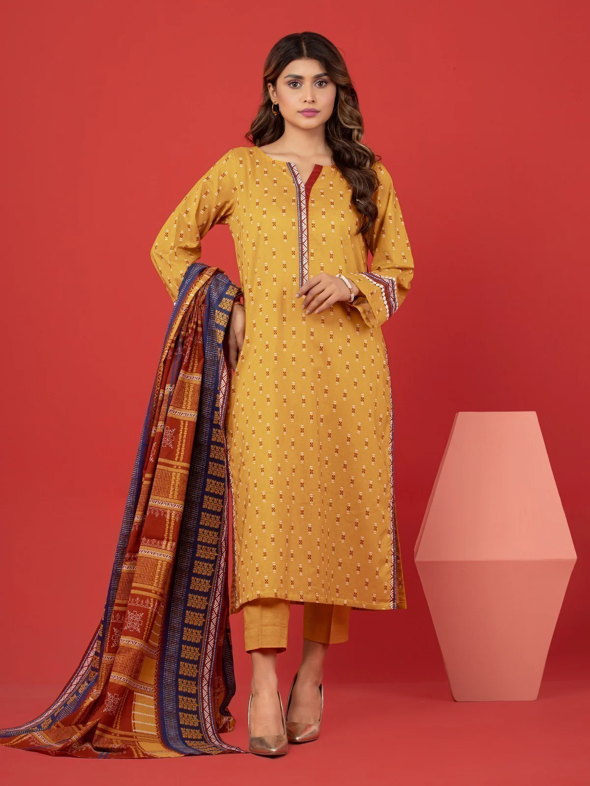 Printed Lawn Suit - EWU23A1-26079
