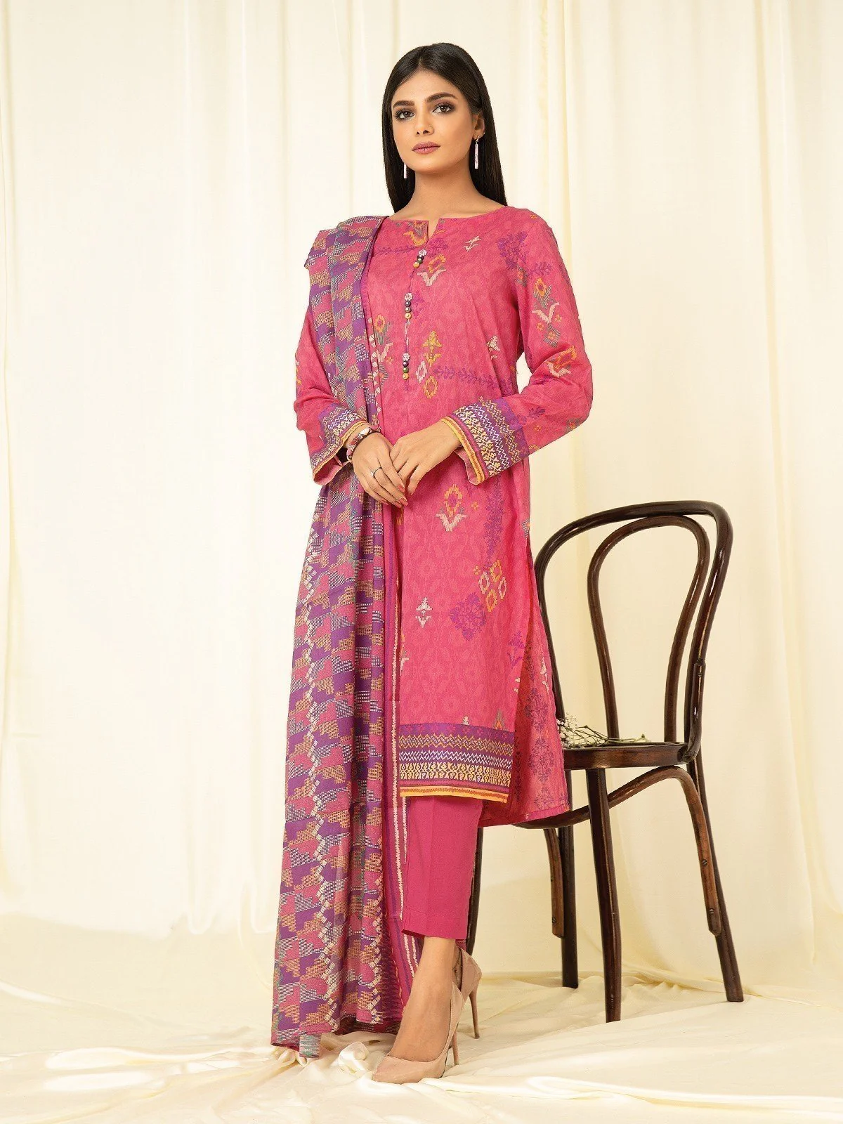 Printed Lawn Suit - EWU23A1-26162
