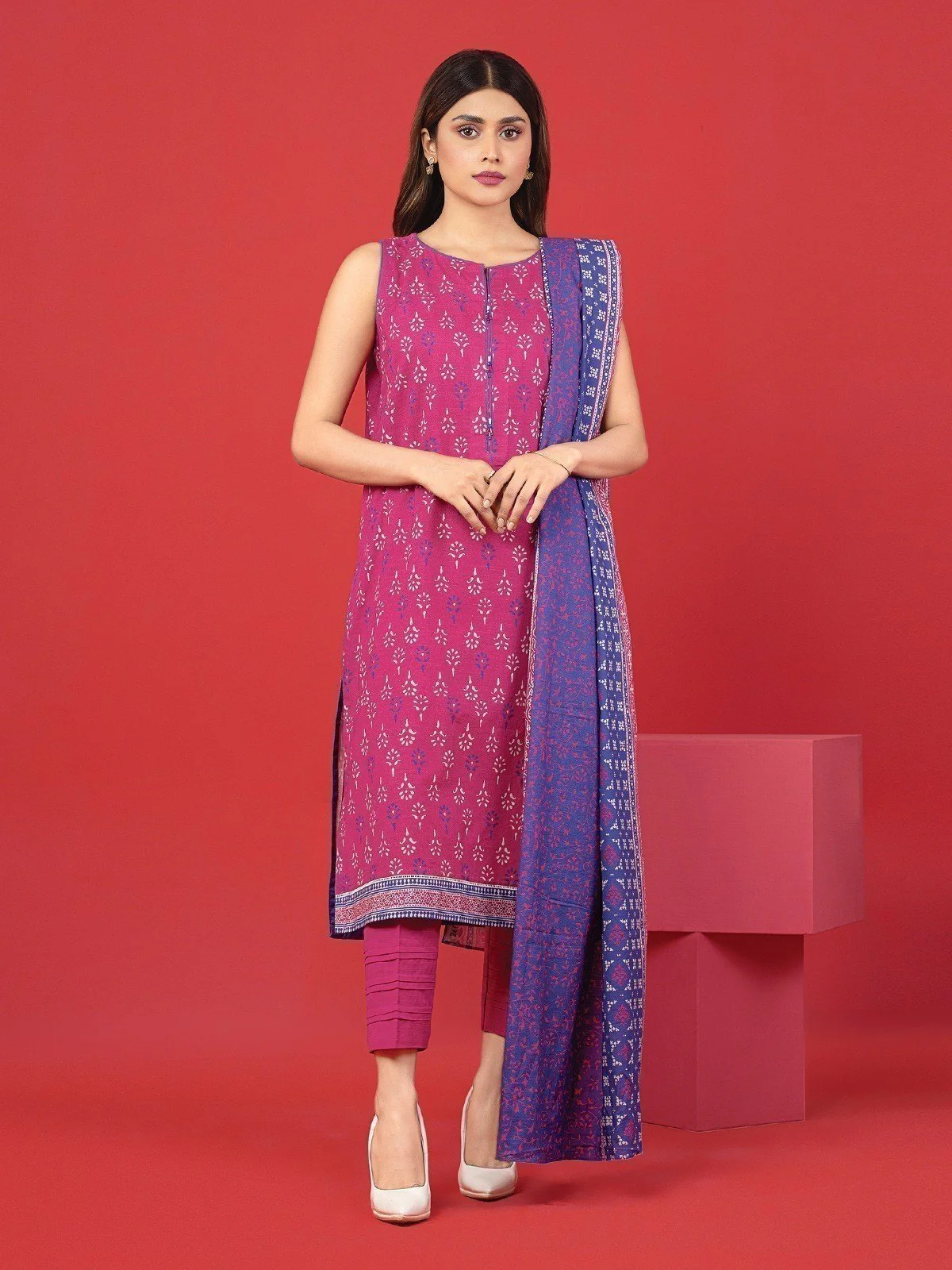 Printed Lawn Suit - EWU23A1-26175