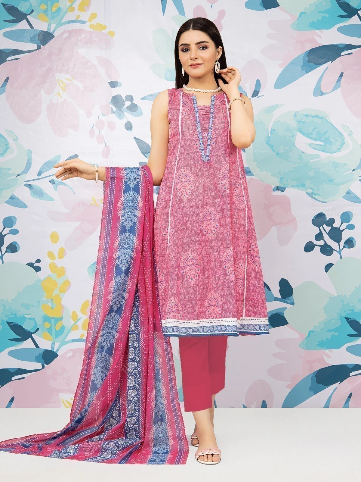 Printed Lawn Suit - EWU23A1-26311