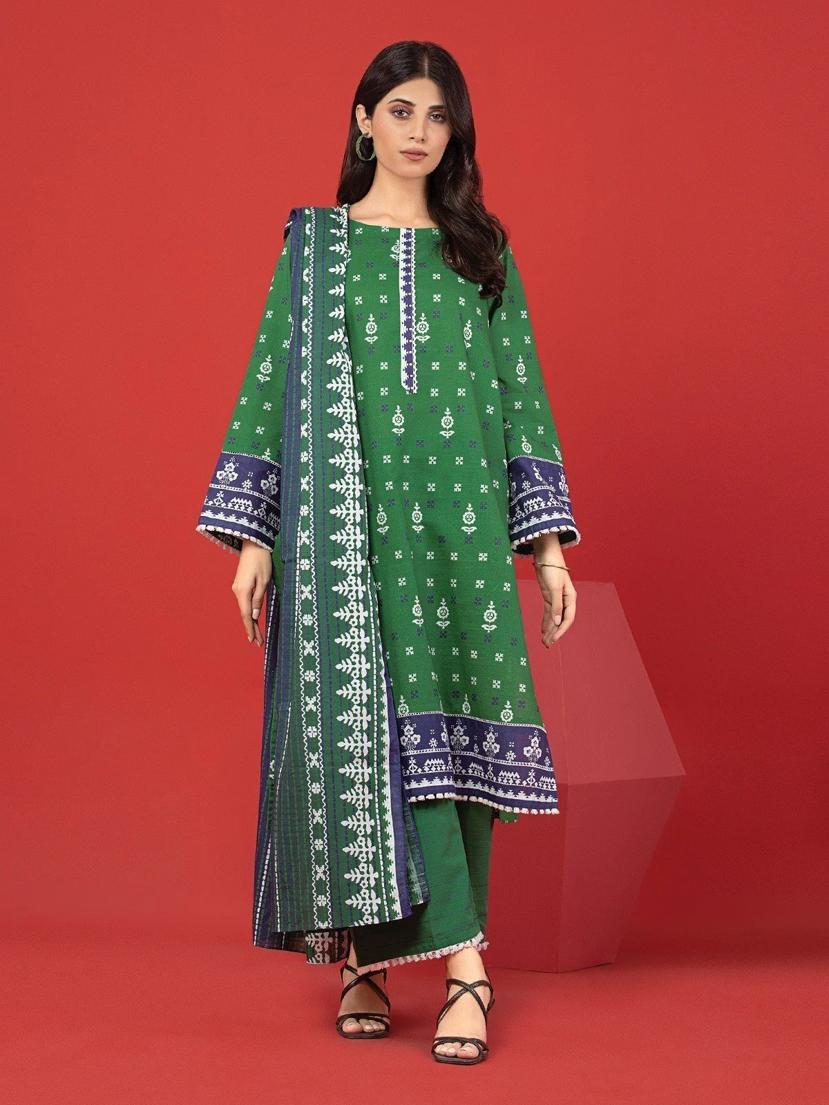 Printed Lawn Suit - EWU23A1-26370