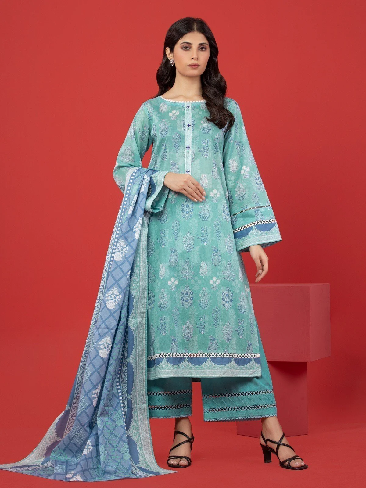 Printed Lawn Suit - EWU23A1-26386