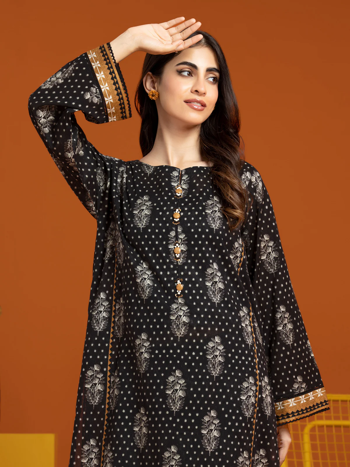 Printed Khaddar Shirt Trouser - EWU23A3-27250ST - Image 3
