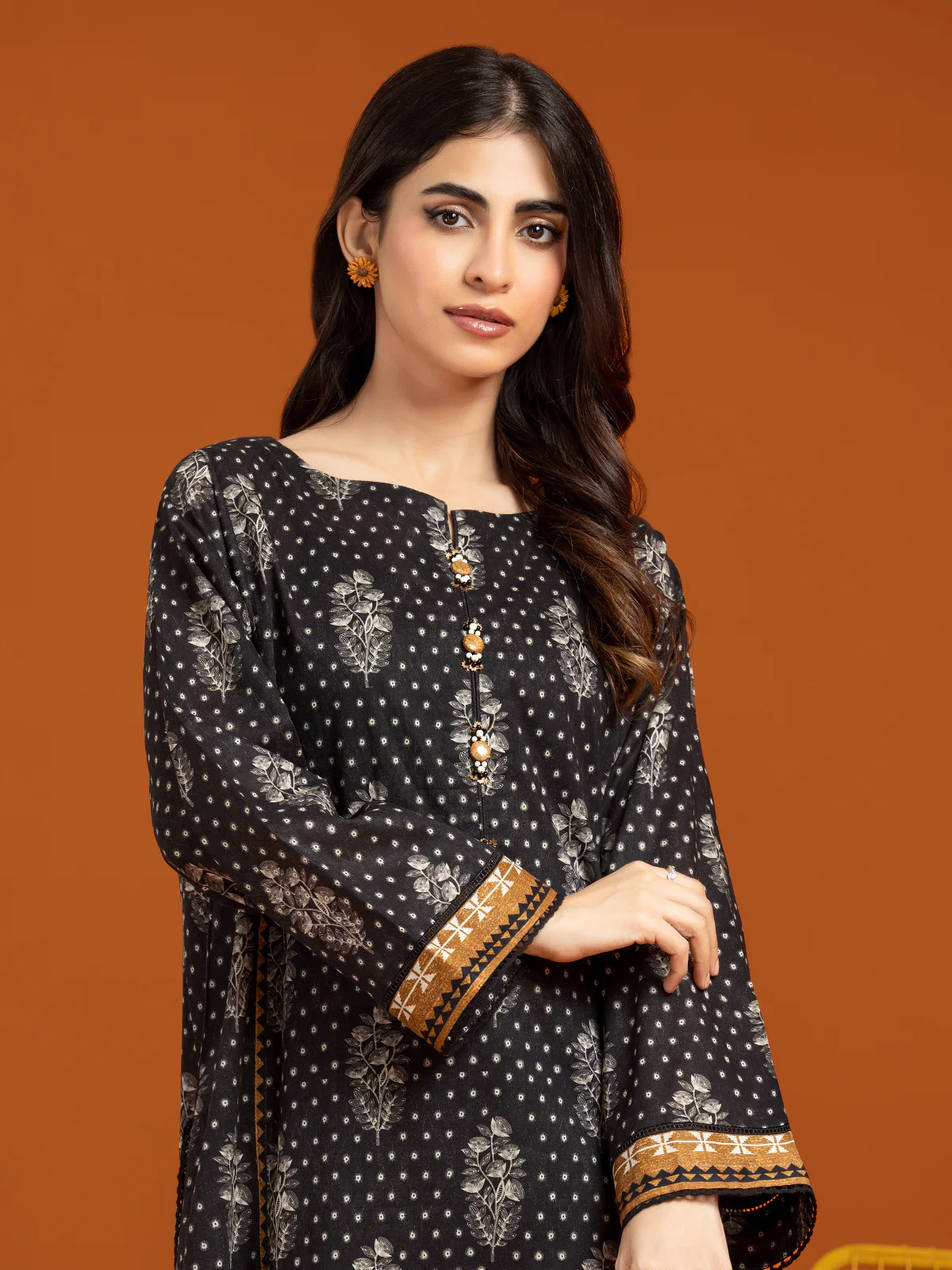 Printed Khaddar Shirt Trouser - EWU23A3-27250ST - Image 4