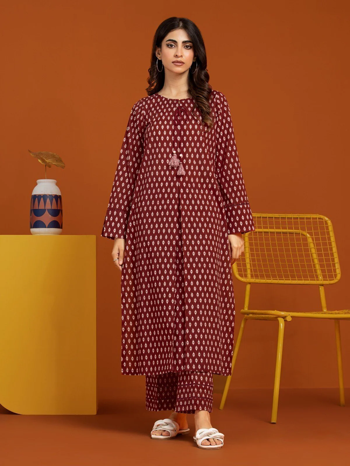 Printed Khaddar Shirt Trouser - EWU23A3-27262ST