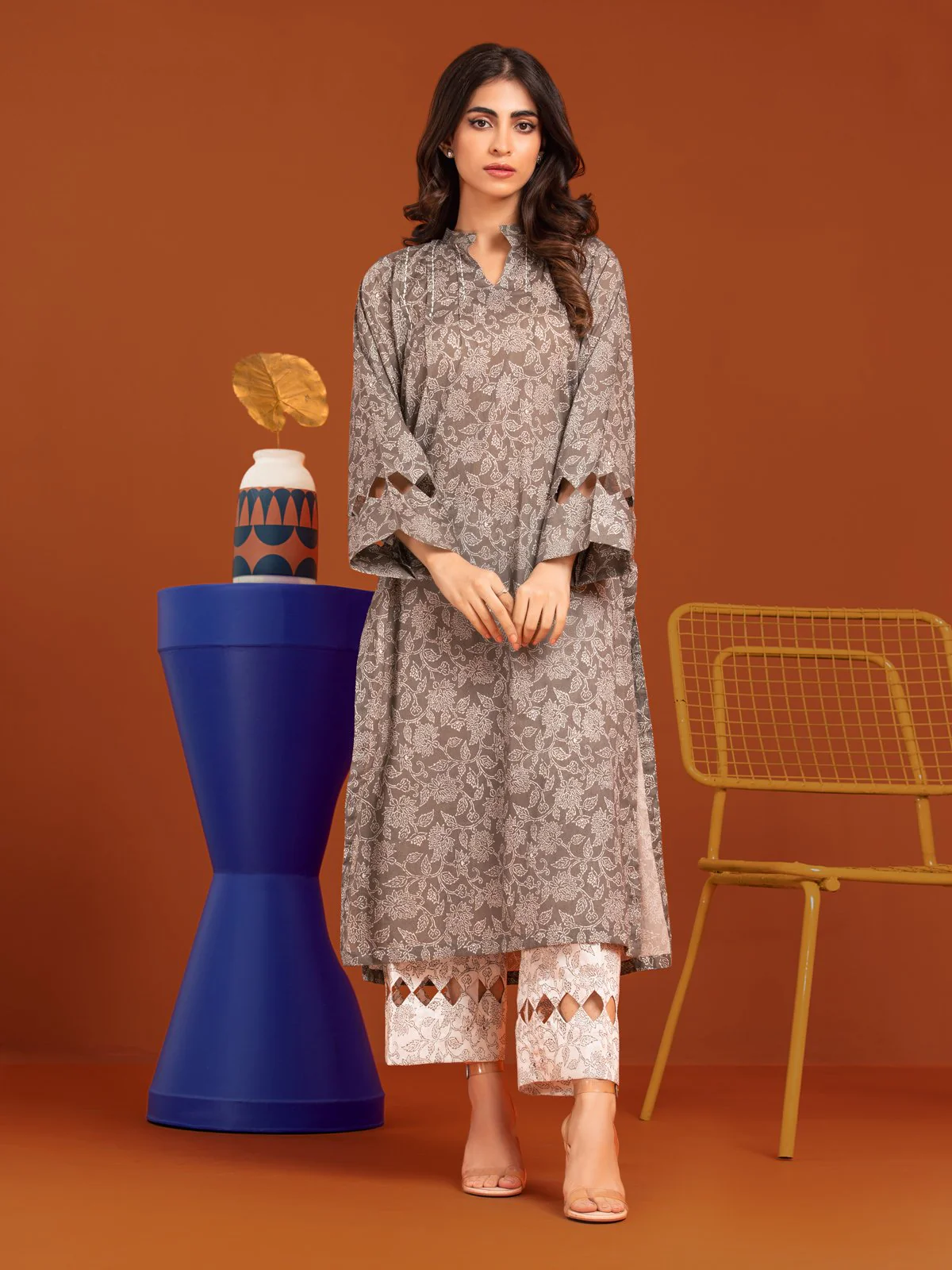 Printed Khaddar Shirt Trouser - EWU23A3-27265ST