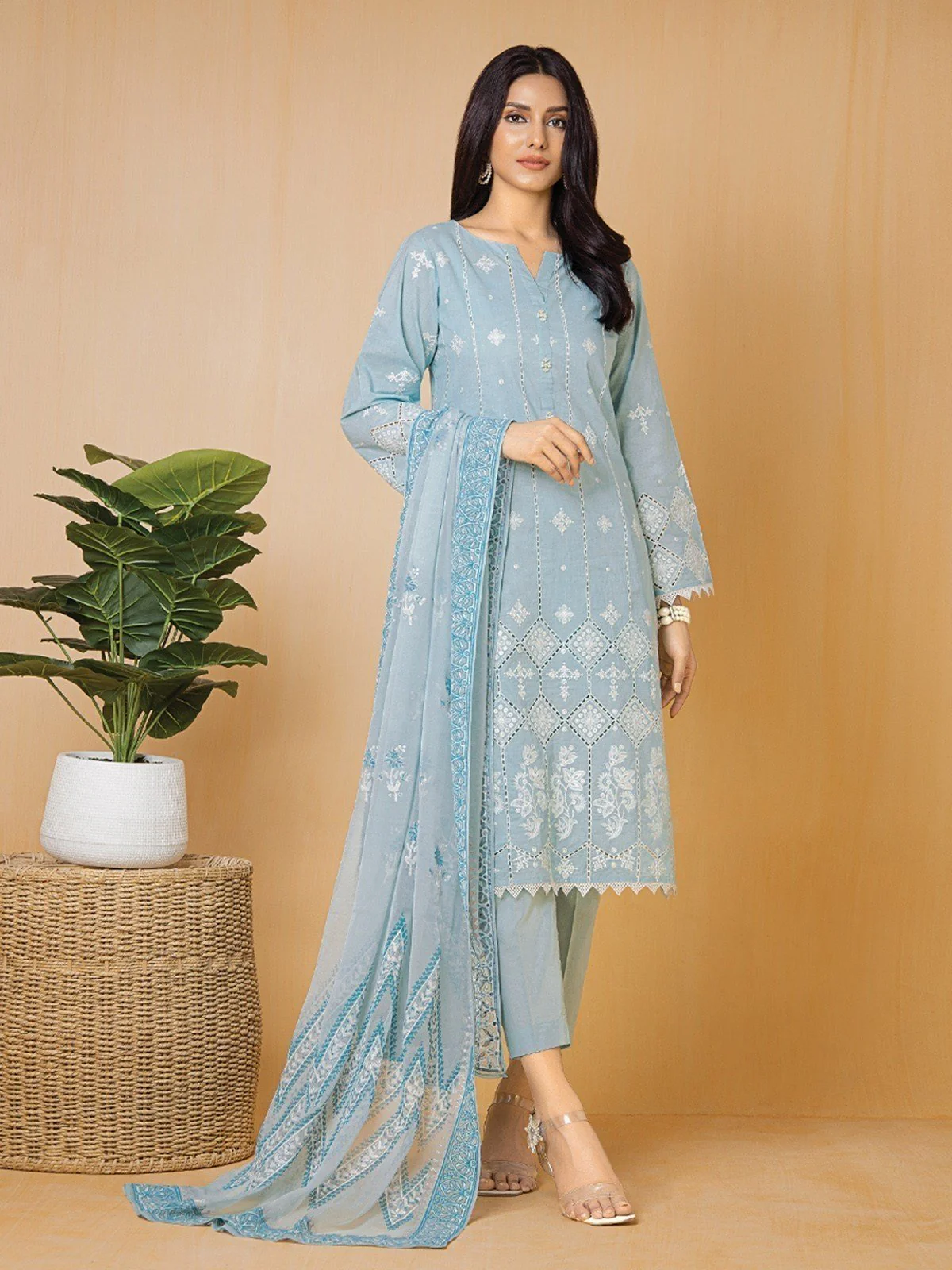 Embroidered Dobby Suit - EWU23V7-23752