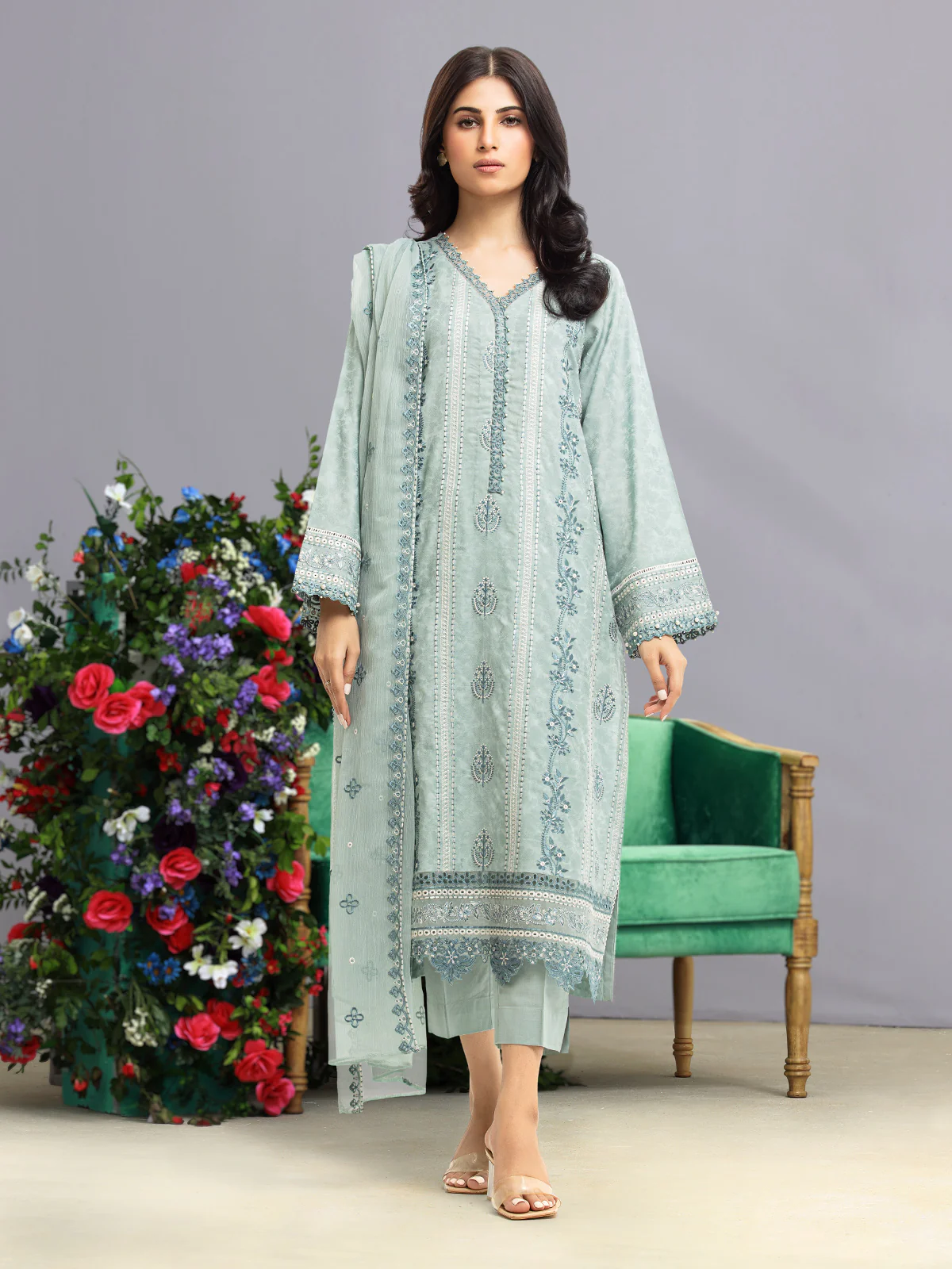 Embroidered Dobby Suit - EWU23V7-26740-3P