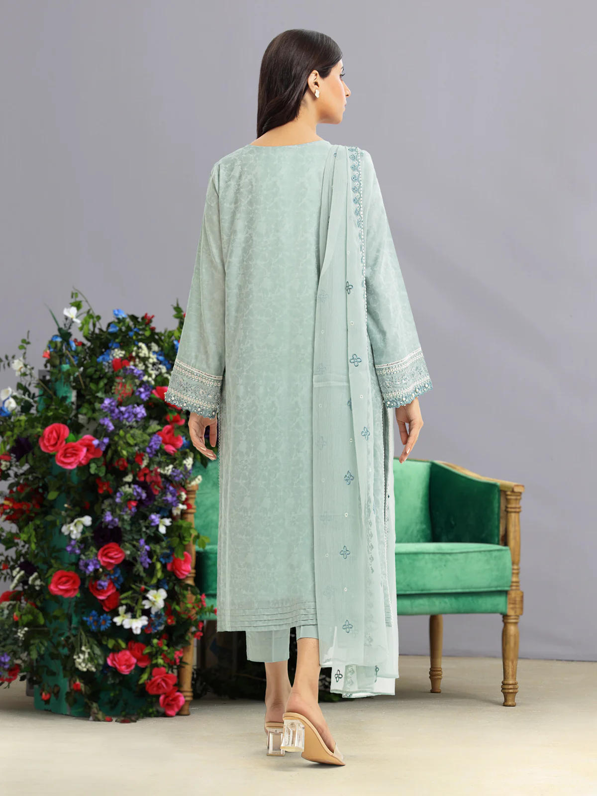 Embroidered Dobby Suit - EWU23V7-26740-3P - Image 5