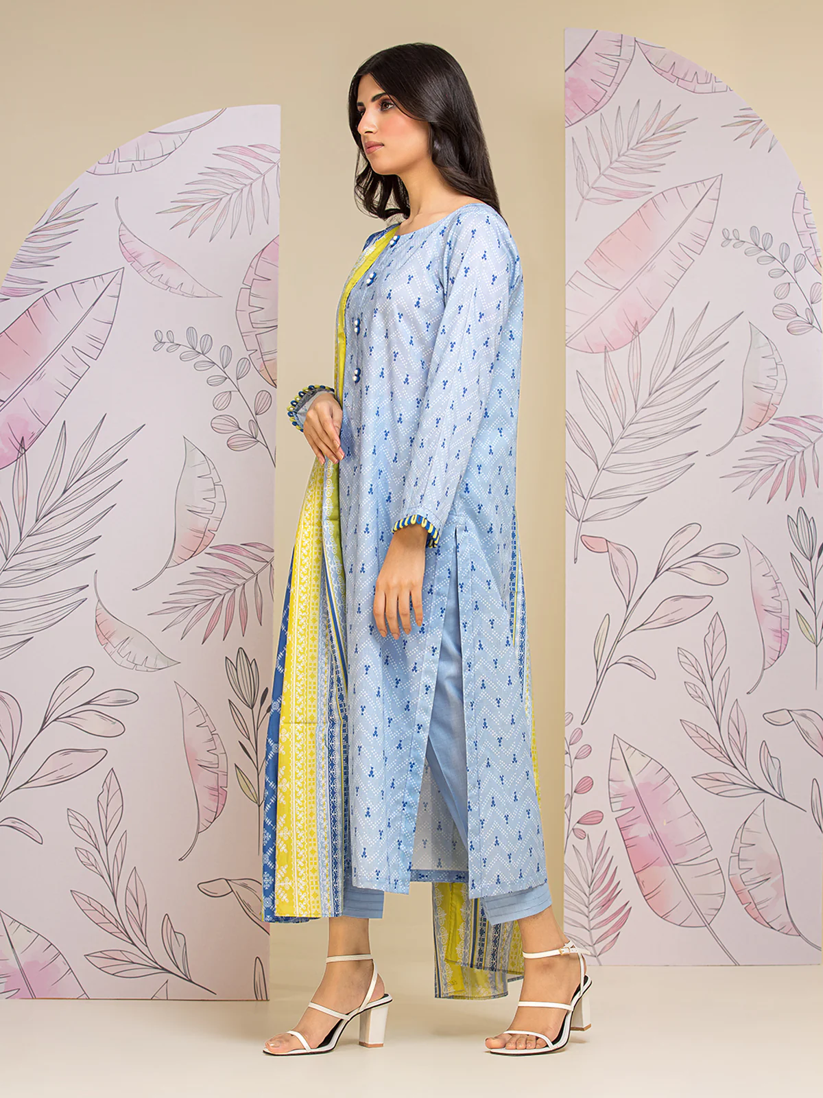 Printed Lawn Suit - EWU24A1-26427-3P - Image 2