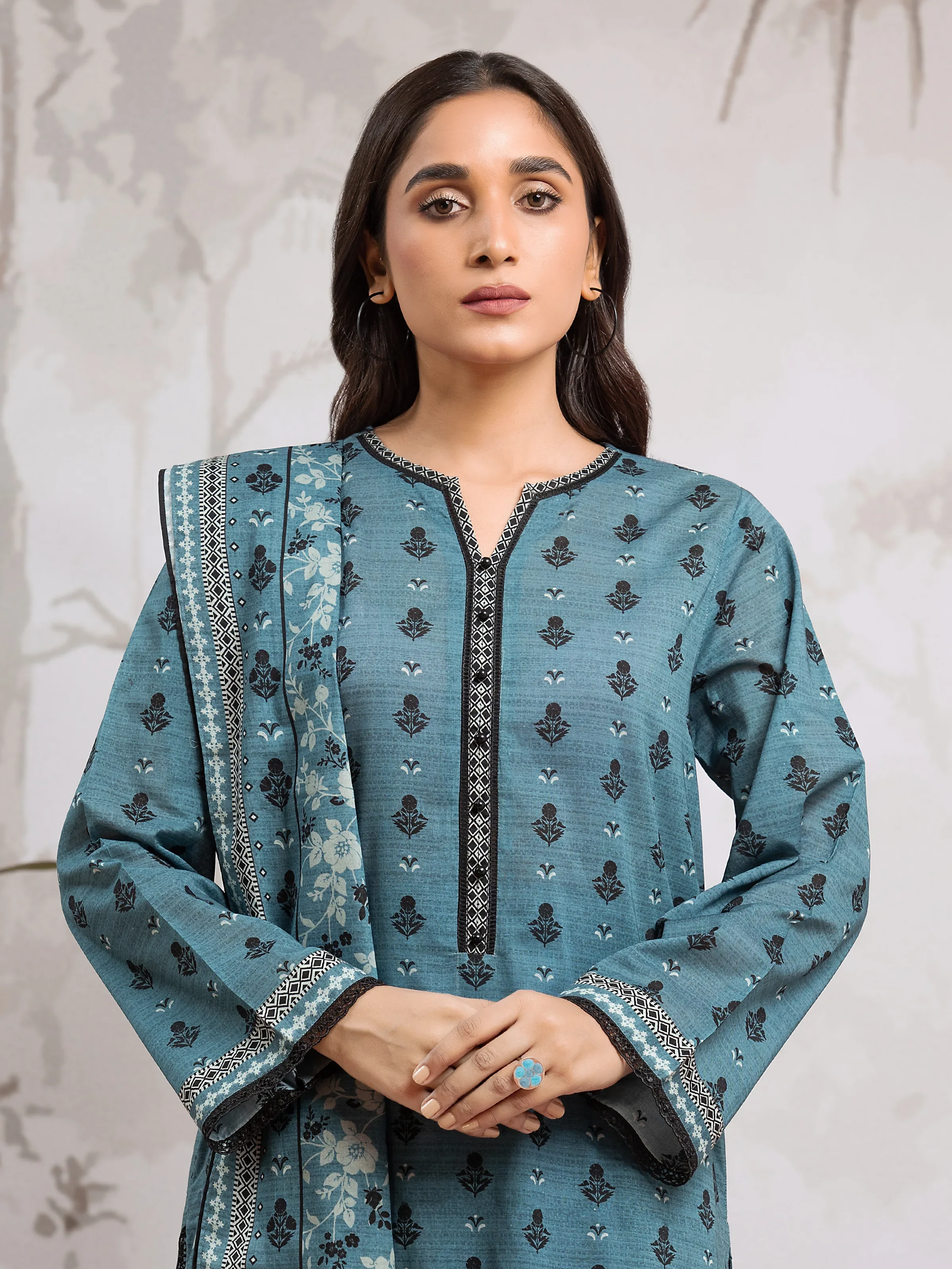 Printed Khaddar Suit - EWU24A3-29803-3P - Image 3