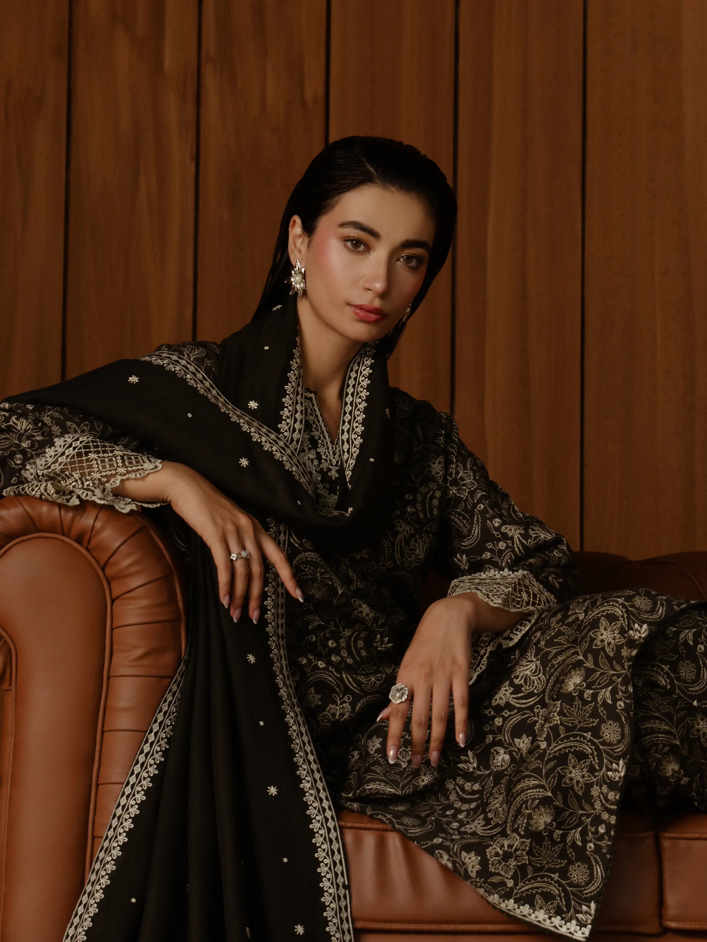 Embroidered Marina Twill Shirt Trouser - EWU24V14-30185ST - Image 2