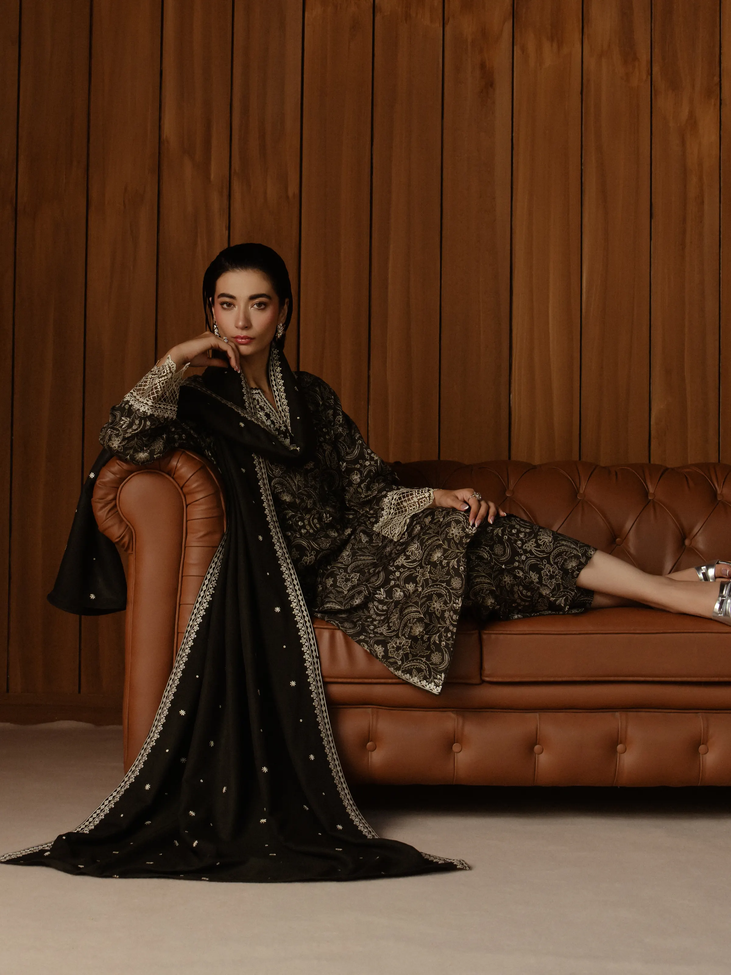 Embroidered Marina Twill Shirt Trouser - EWU24V14-30185ST - Image 5