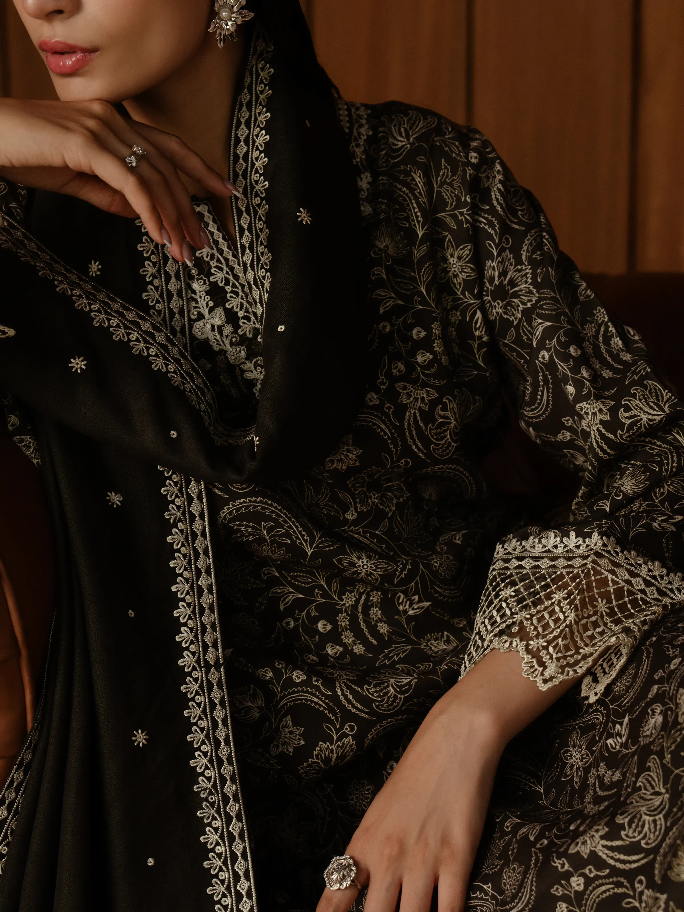 Embroidered Marina Twill Shirt Trouser - EWU24V14-30185ST - Image 6