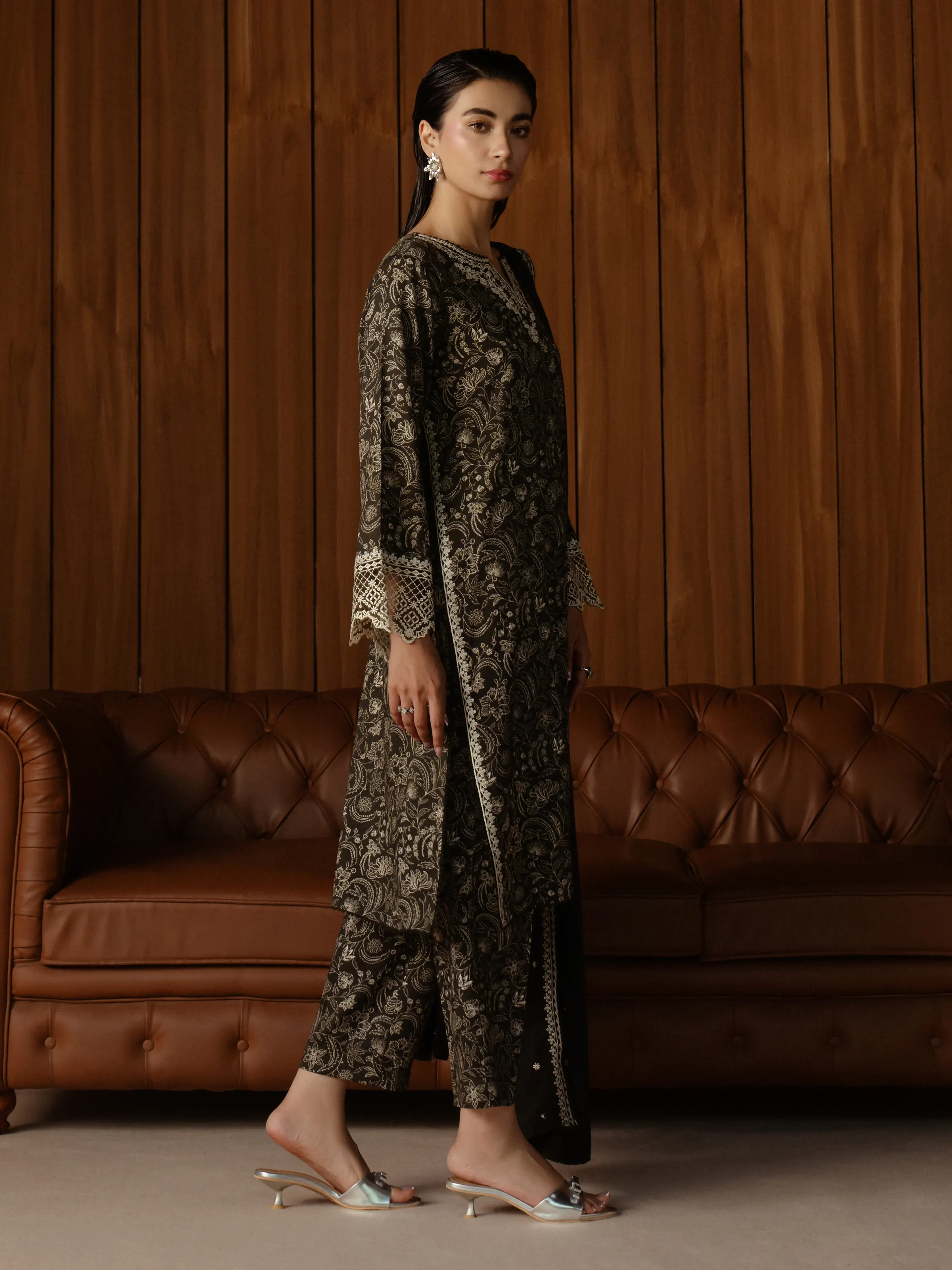 Embroidered Marina Twill Shirt Trouser - EWU24V14-30185ST - Image 7