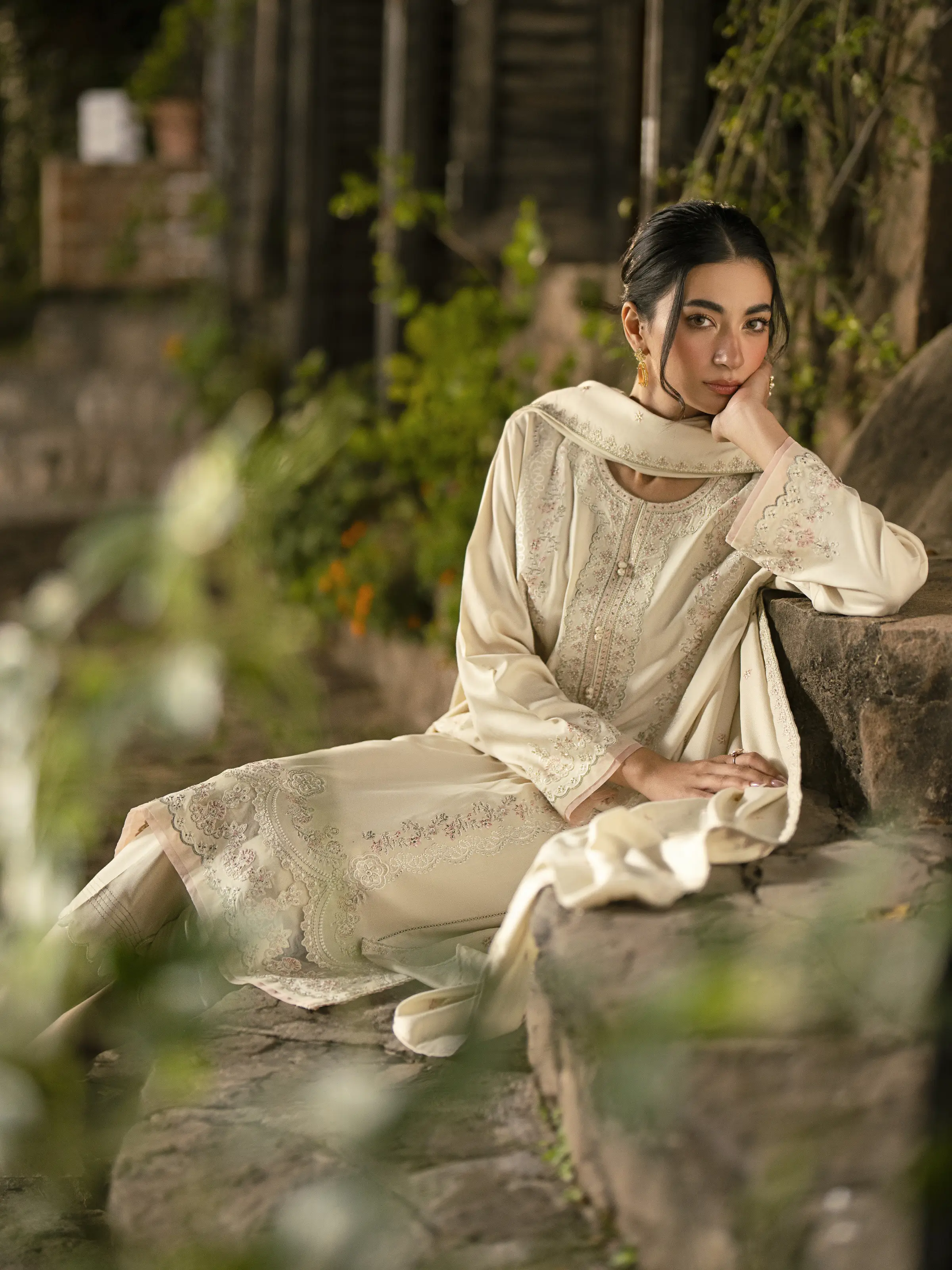 Embroidered Marina Twill Shirt Trouser - EWU24V14-30203ST - Image 3
