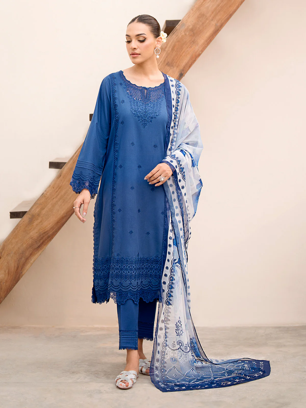 Embroidered Cambric Suit - EWU24V2-28616-3P