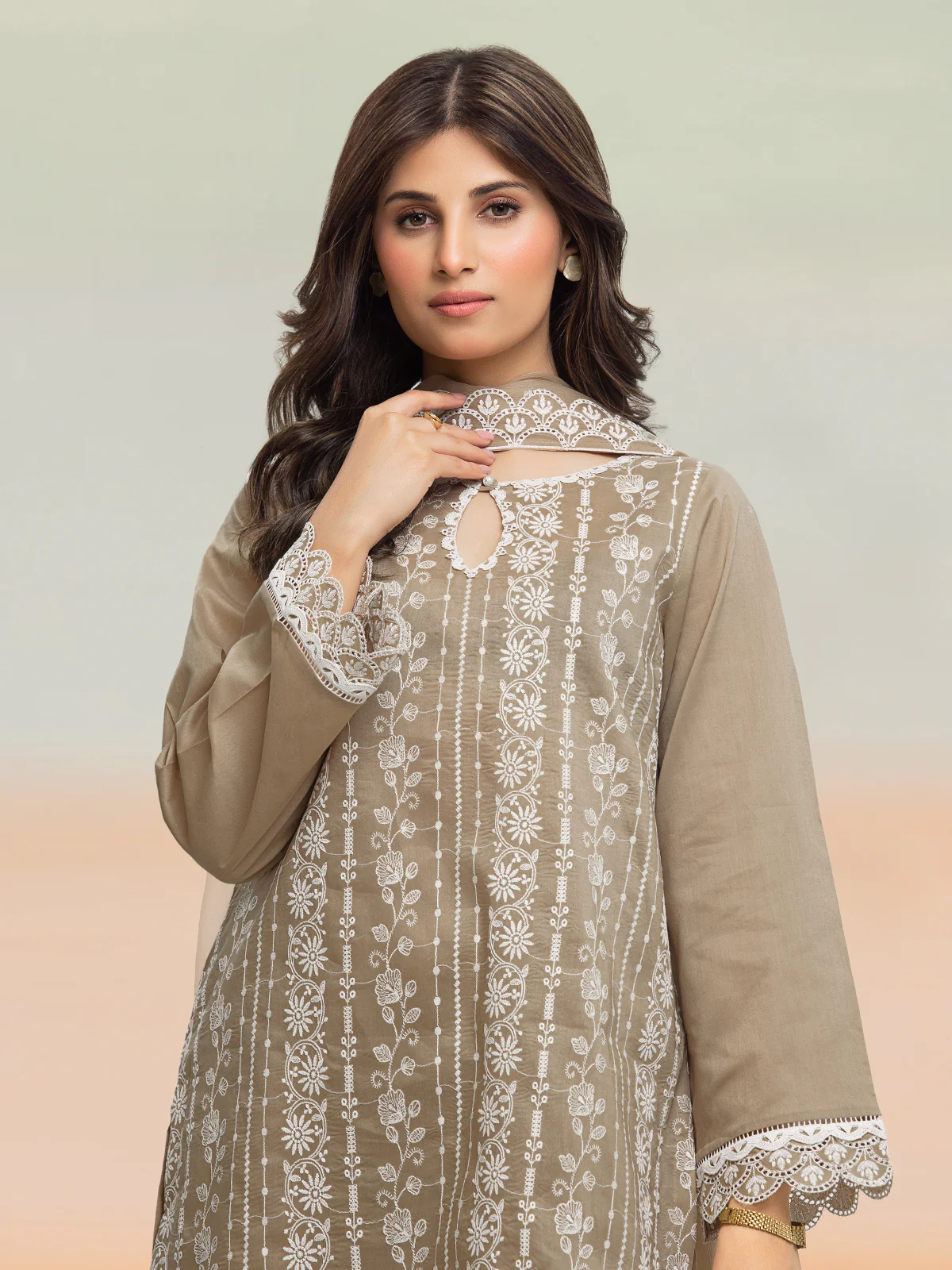 Embroidered Cambric Suit - EWU24V2-28642-3P - Image 5
