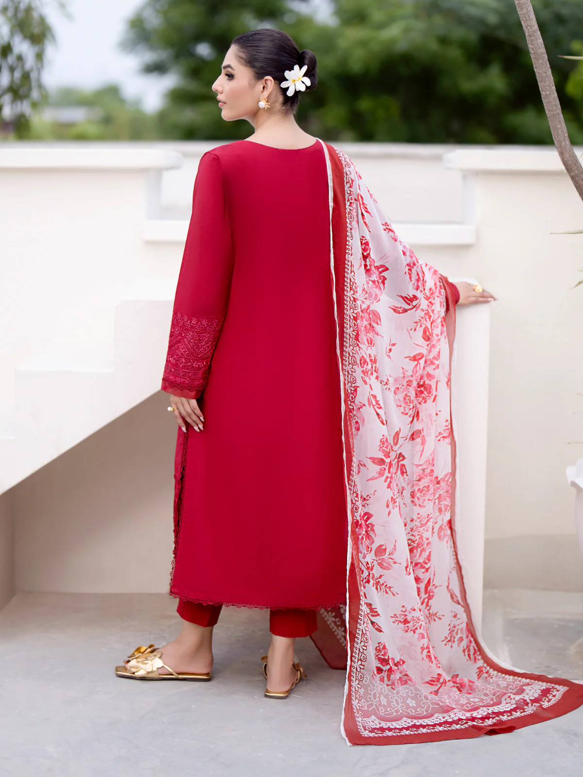 Embroidered Cambric Suit - EWU24V2-29015-3P - Image 8
