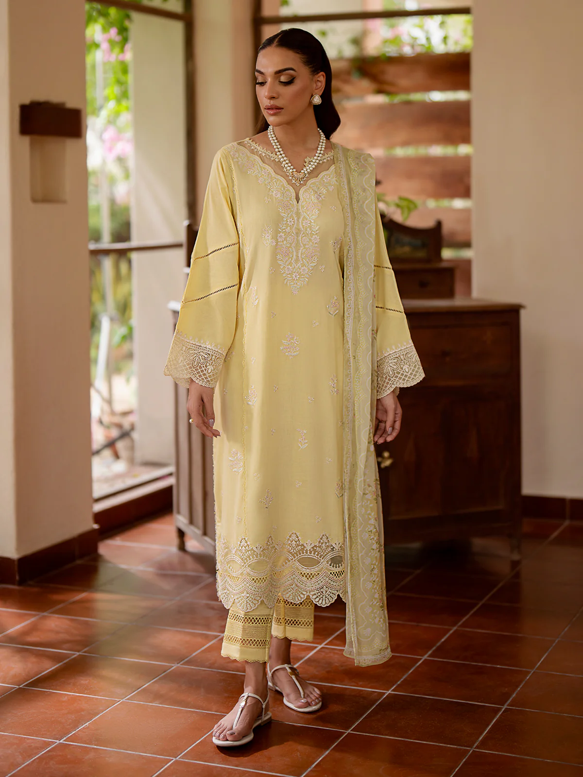 Embroidered Cambric Suit - EWU24V2-30055-3P